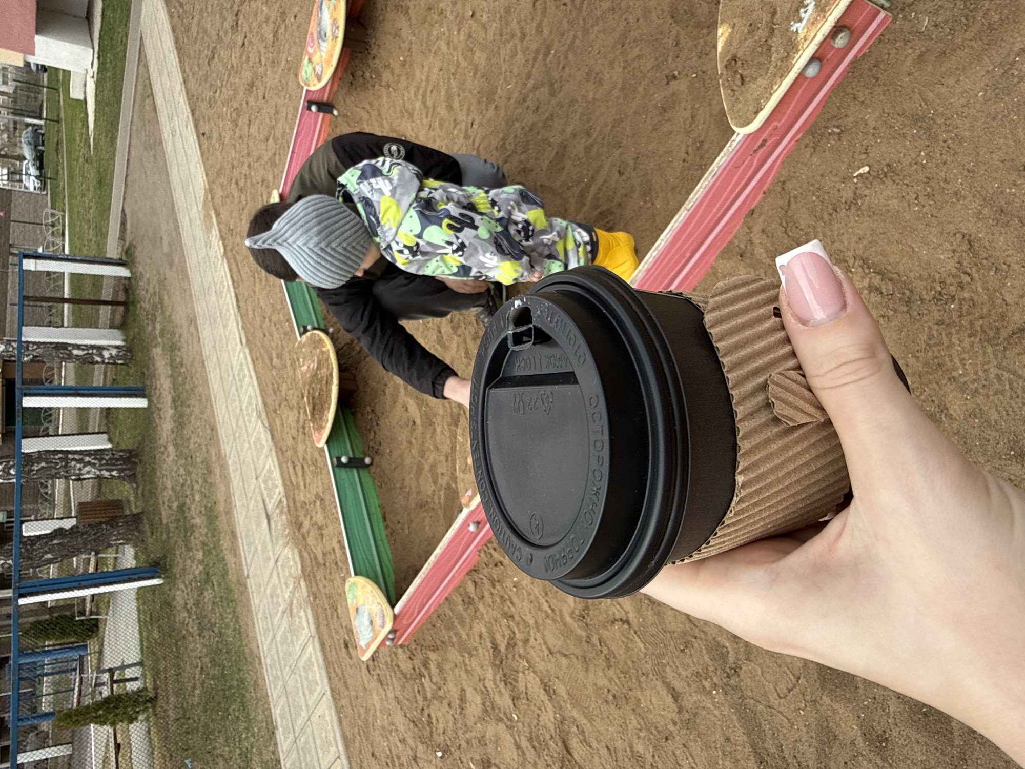 Morning playground activities and street art documented in Chaikovsky