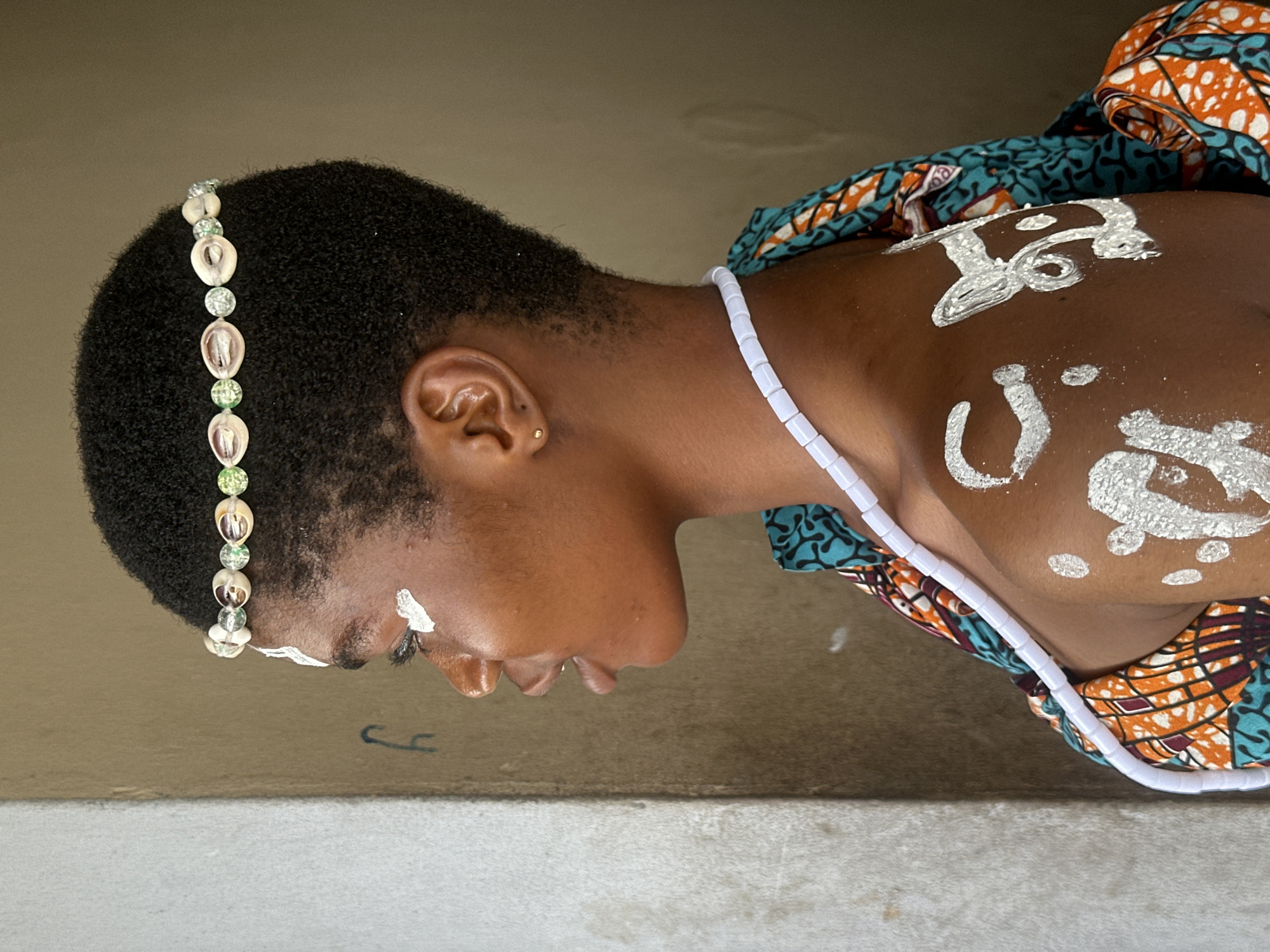 Traditional body painting ceremony in Badagry, Nigeria