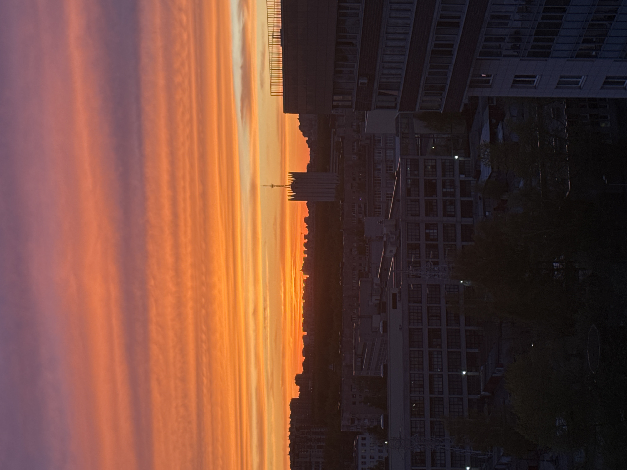 Urban sunset scenes documented across 28-minute timespan