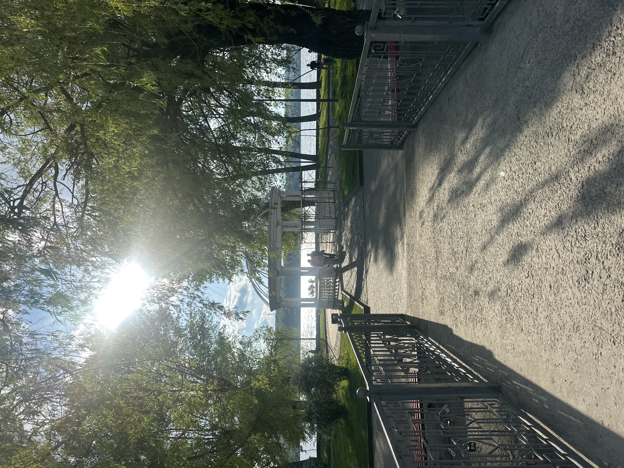 Afternoon lakeside stroll captured at Ternopil waterfront park