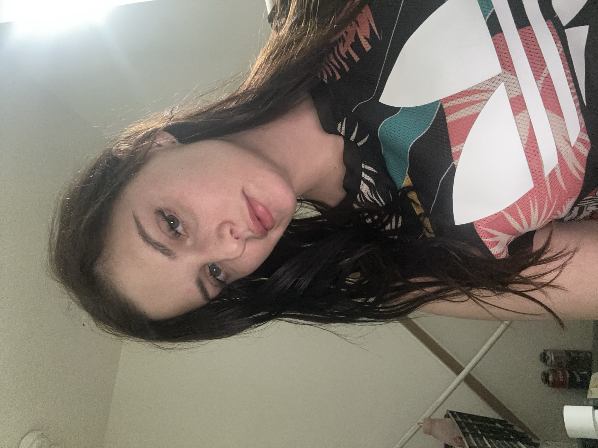 Indoor selfies in Adidas gear, Novoselye, Russia