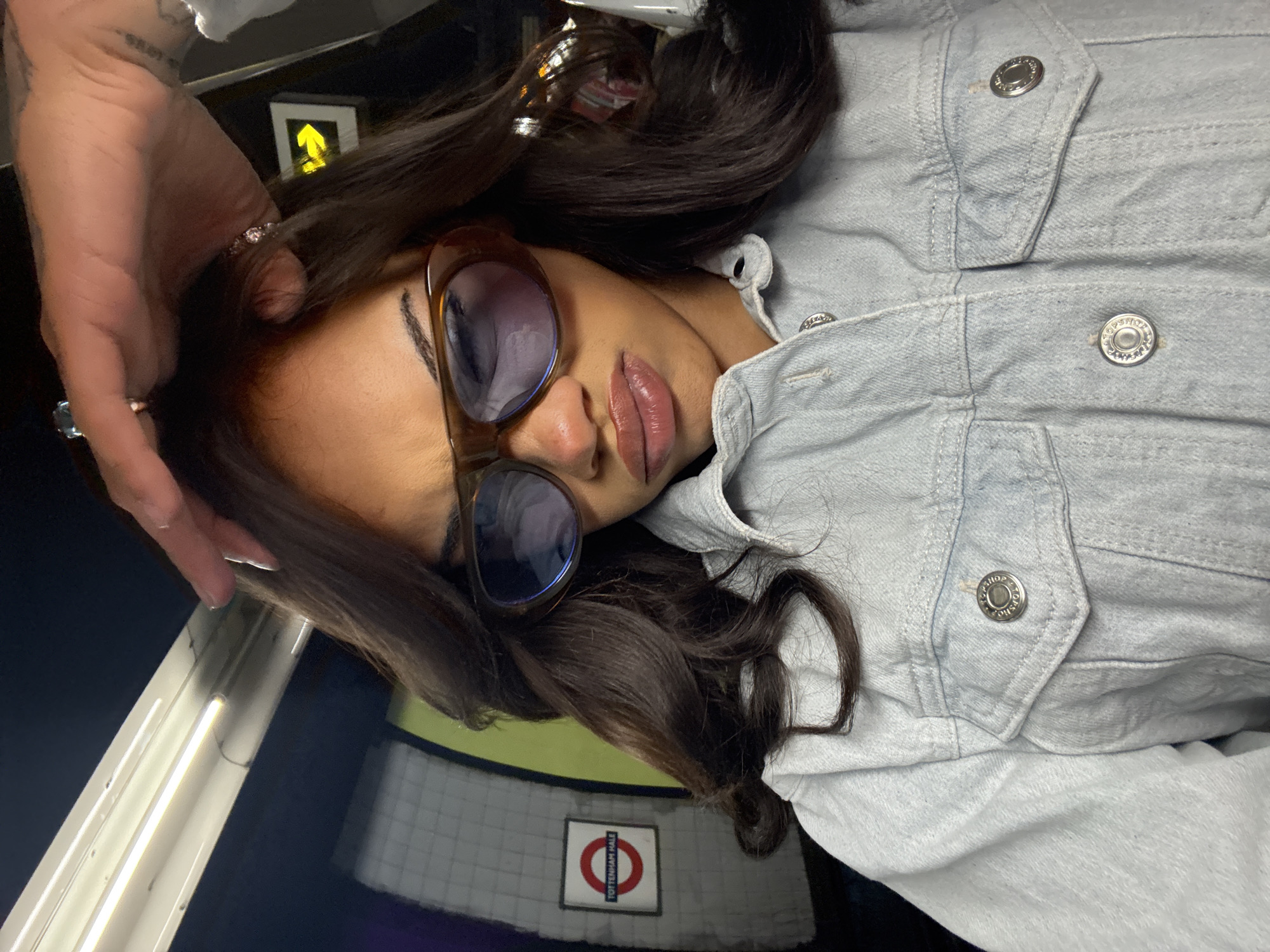 Woman in denim jacket spotted on London Underground near Tottenham Hale