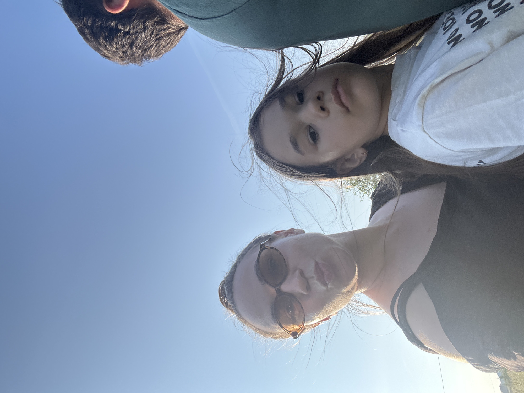 Sunny selfies against a clear blue sky in Kharnavy