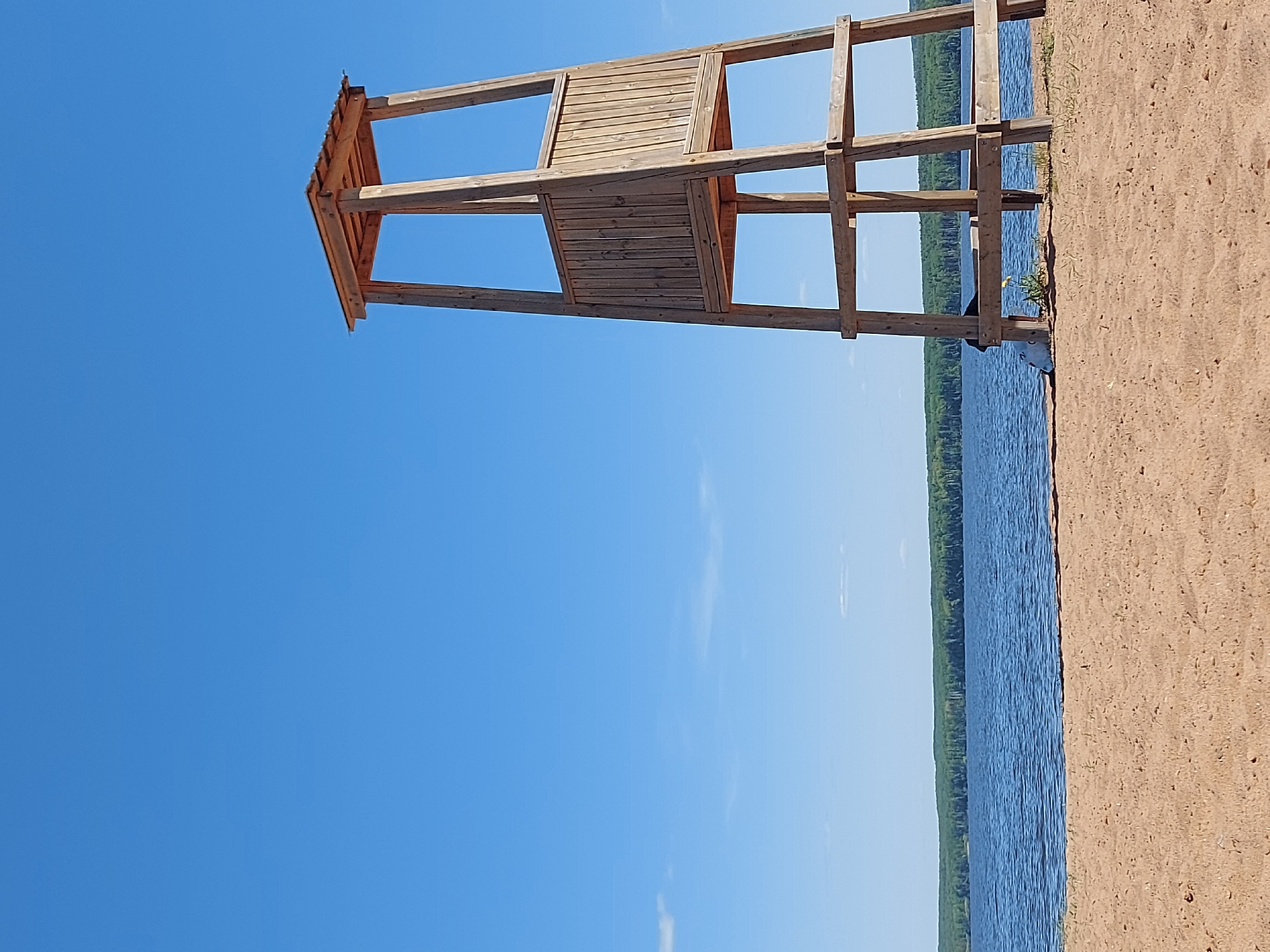 Morning beach scenes documented in Chaikovsky, Russia
