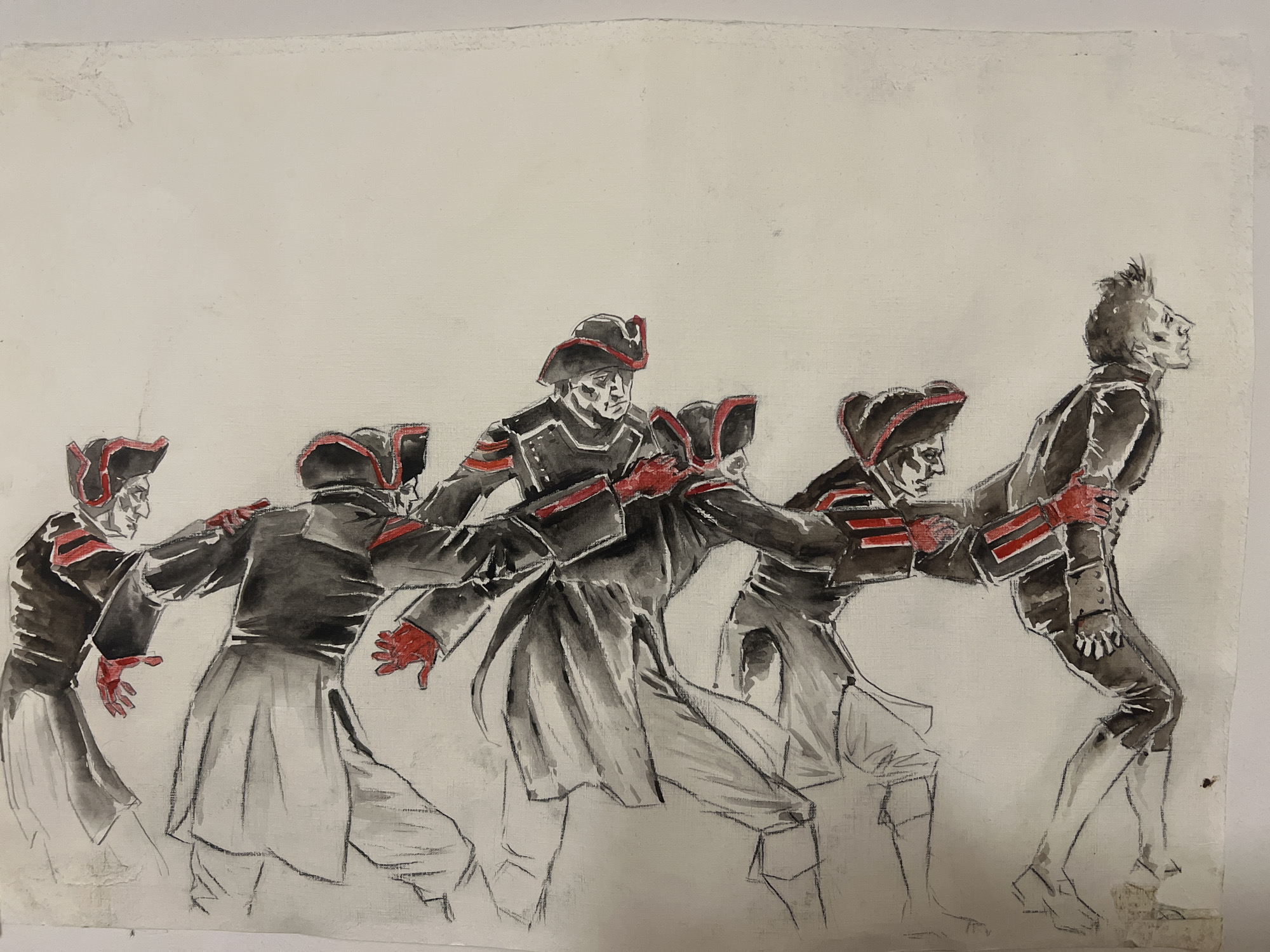 Sketches and paintings photographed together in Vladikavkaz