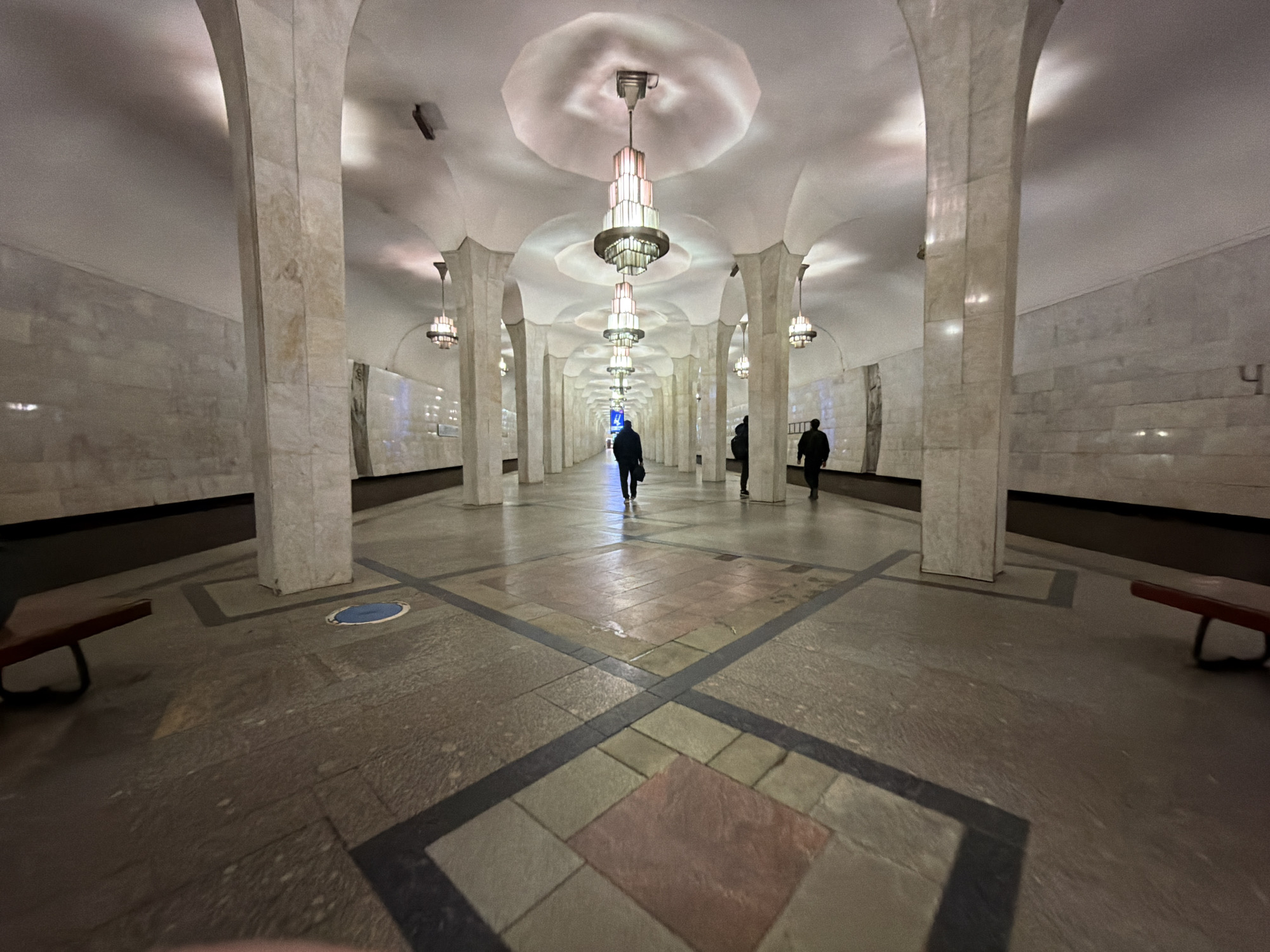 Moscow Metro Station Interior Photographed Early Morning Hours