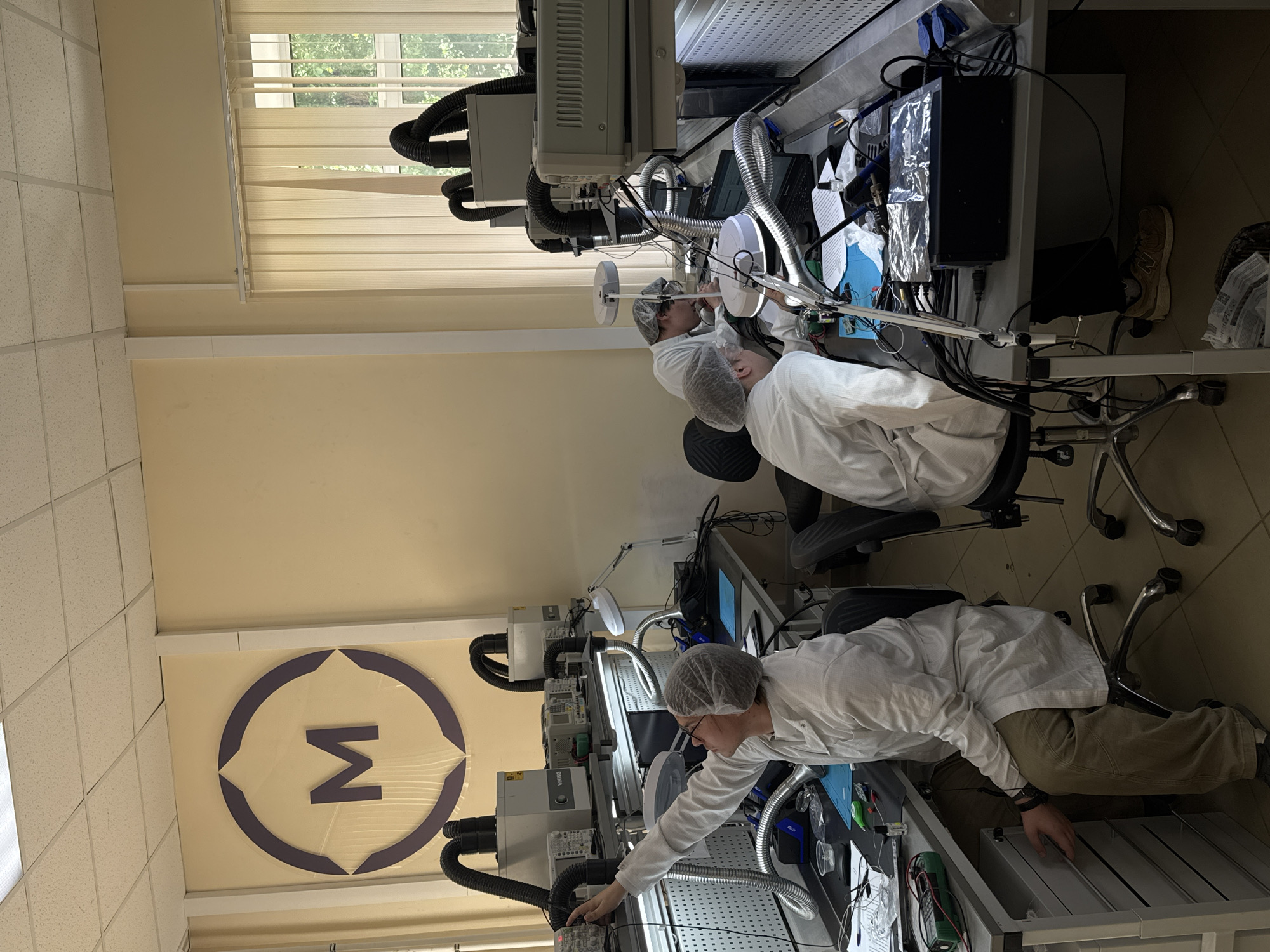 Laboratory workers conduct electronics research in Perm facility