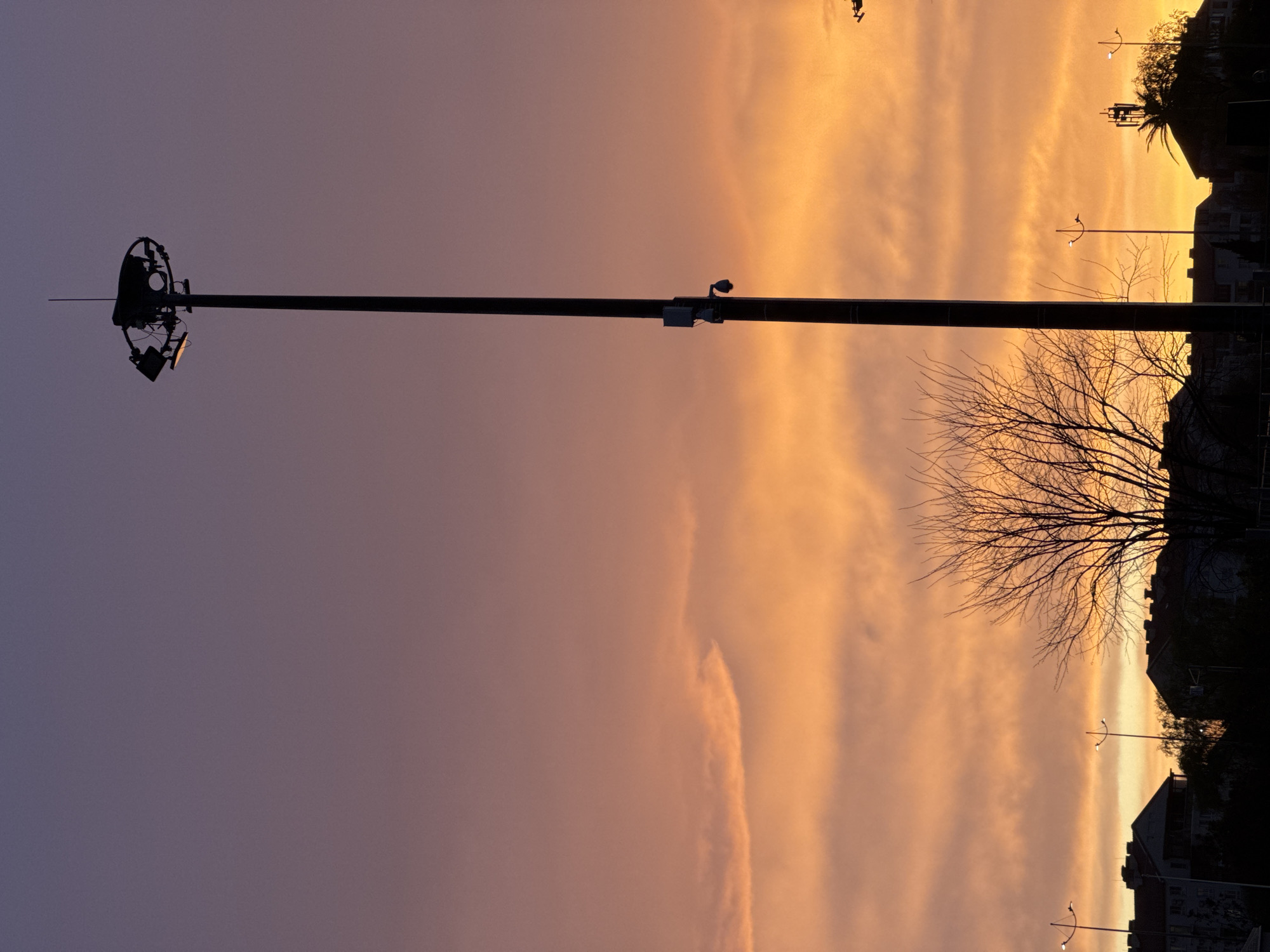 Colorful sunset observed over Sirius, Russia cityscape