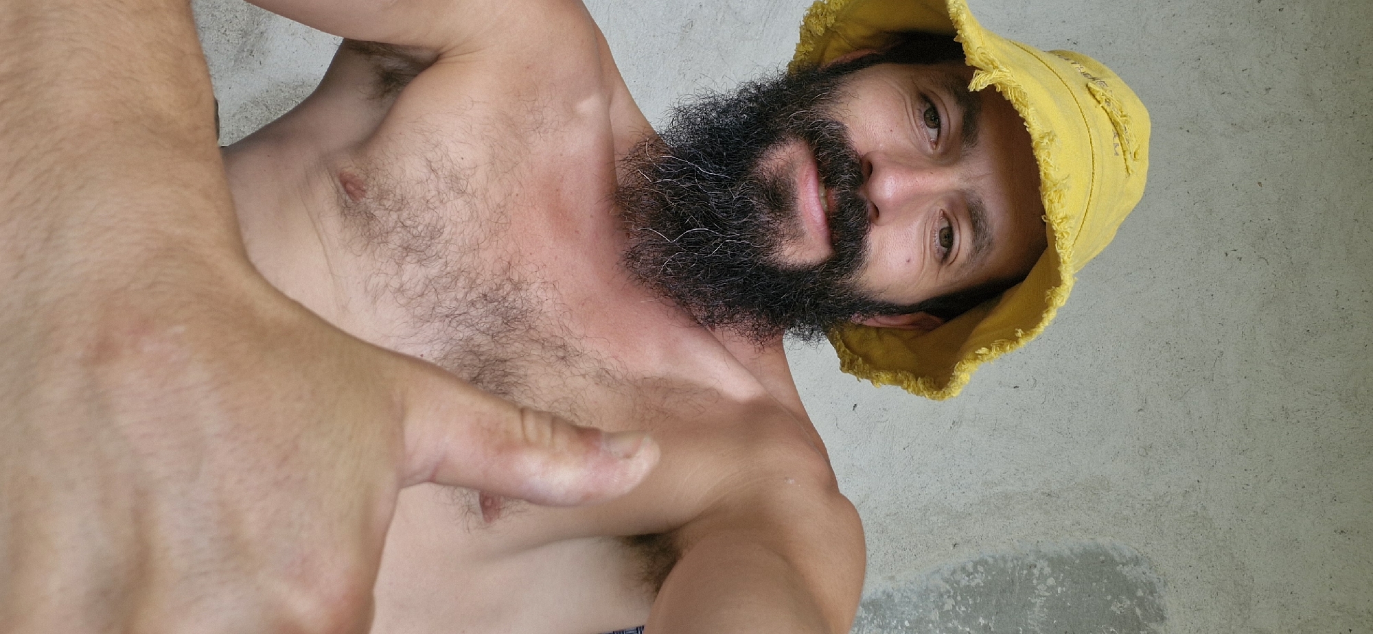 Afternoon beers and a yellow bucket hat outdoors