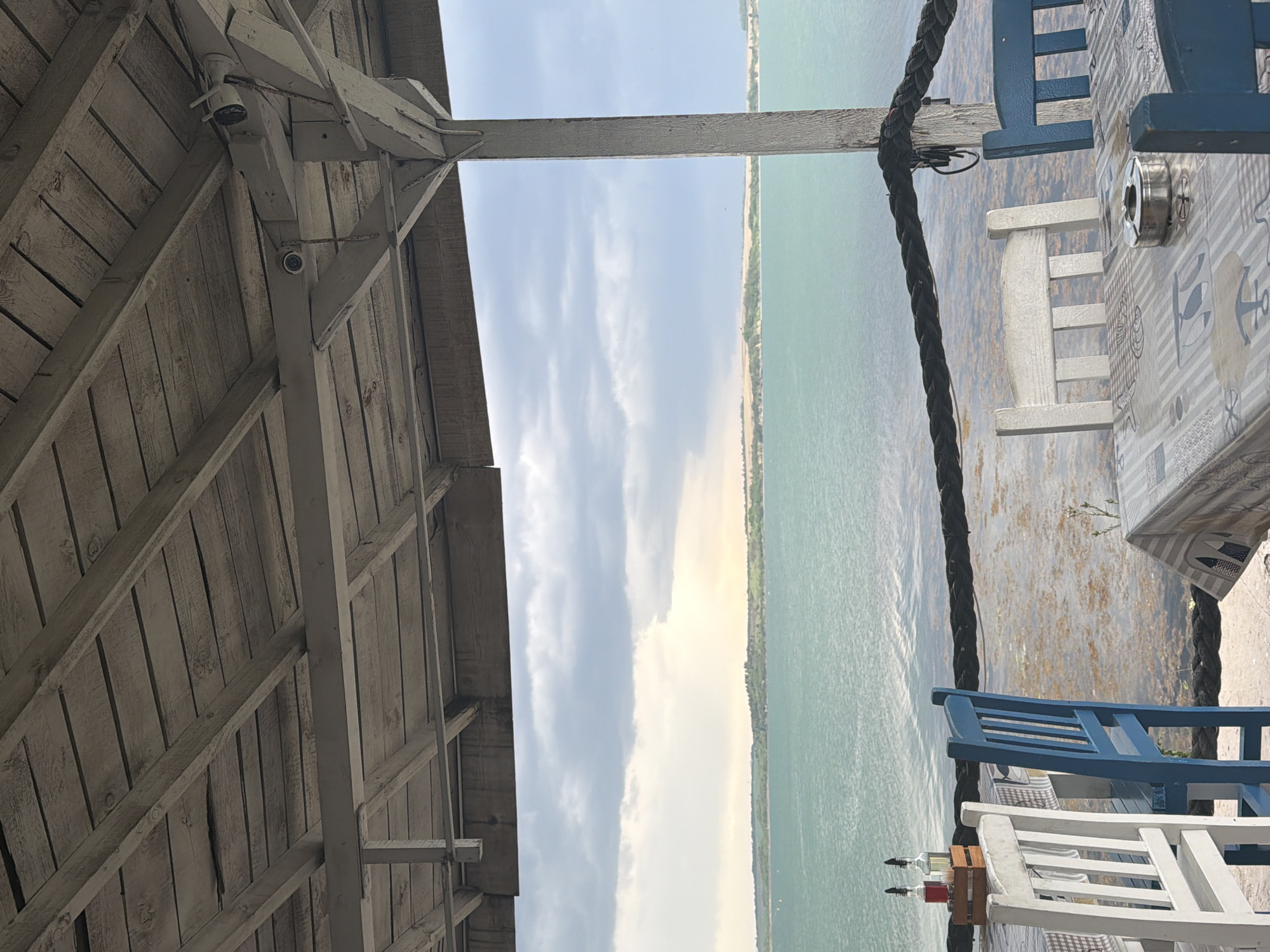 Waterfront restaurant with security cameras documented by witness