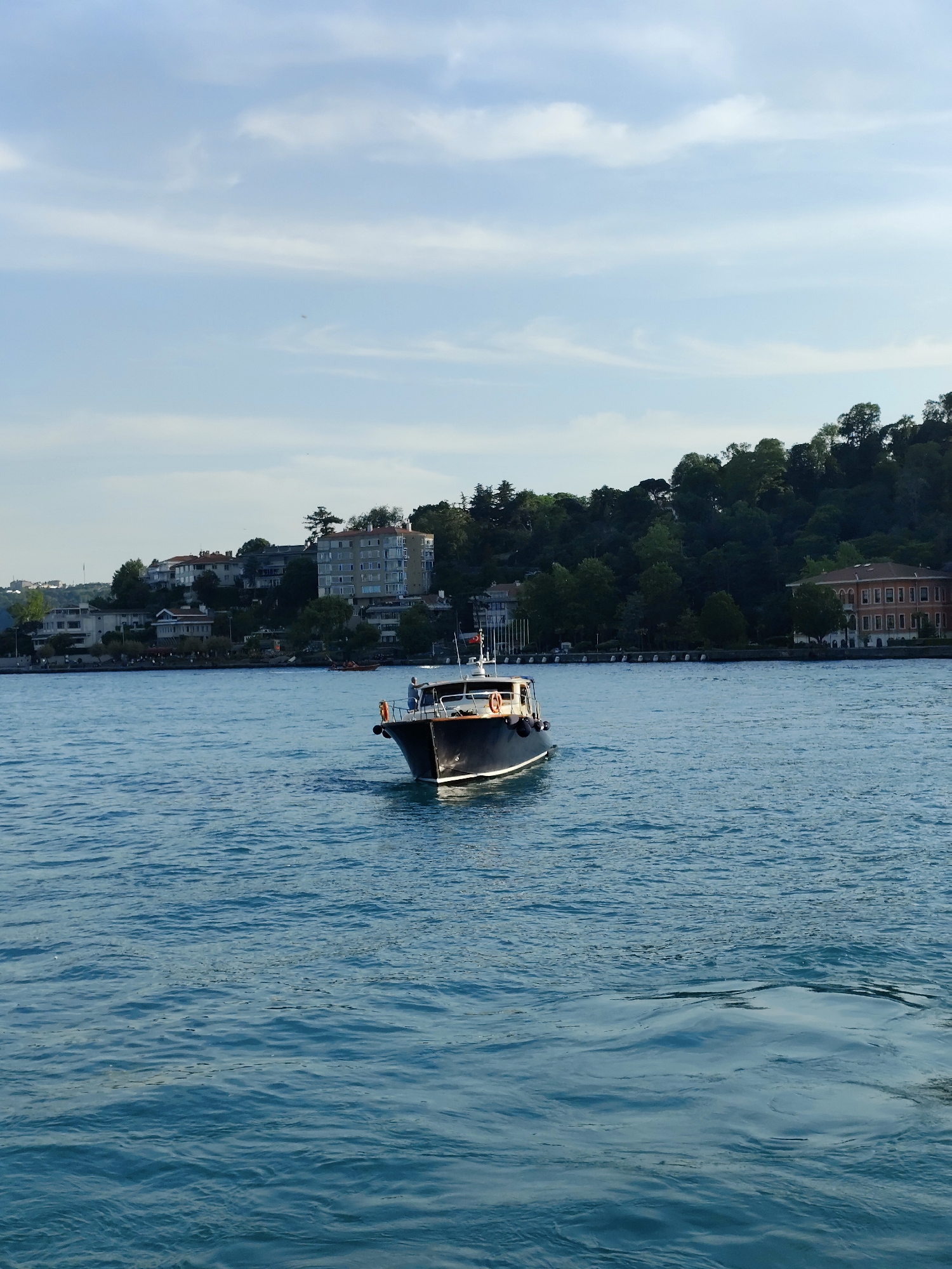 Afternoon Bosphorus maritime activity documented in Sarıyer, Turkey