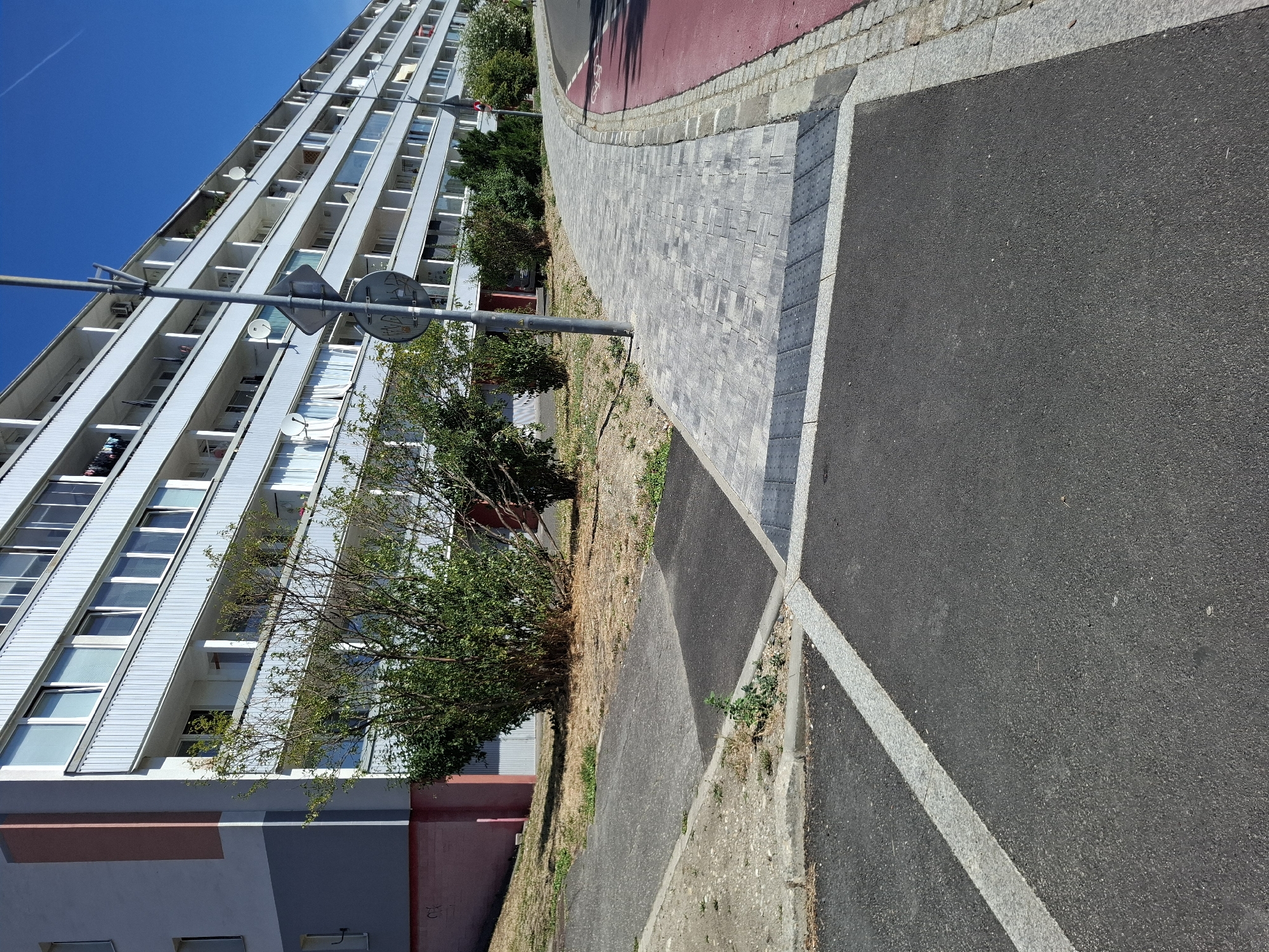Bratislava residential streets with bike lanes and tram infrastructure