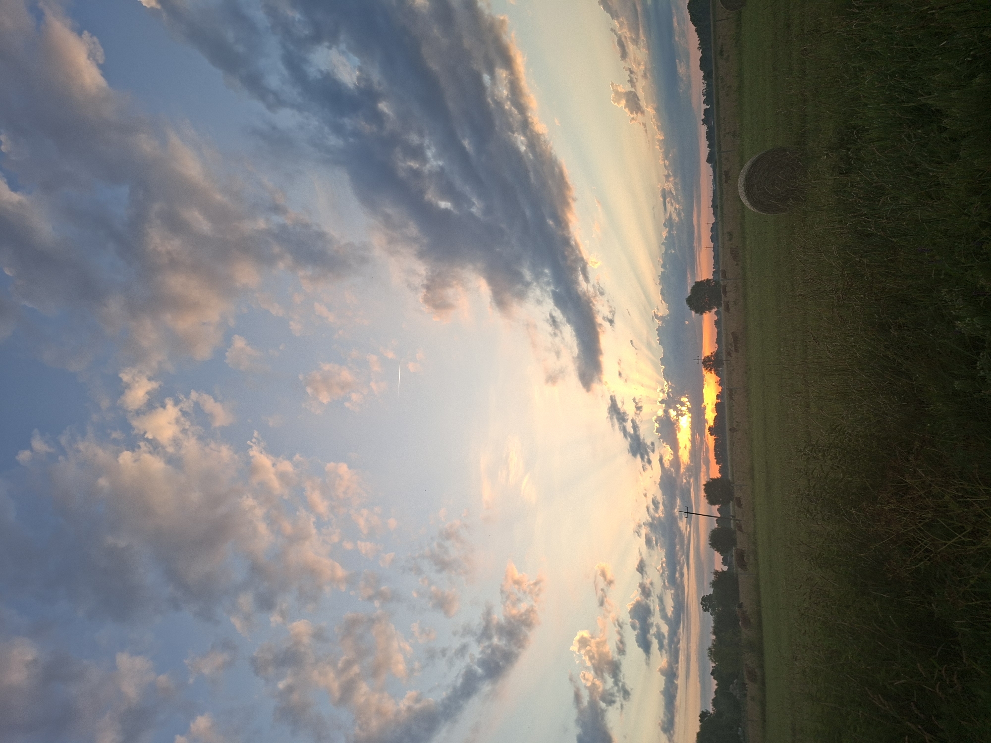 Rural sunset captured from multiple angles along country roads