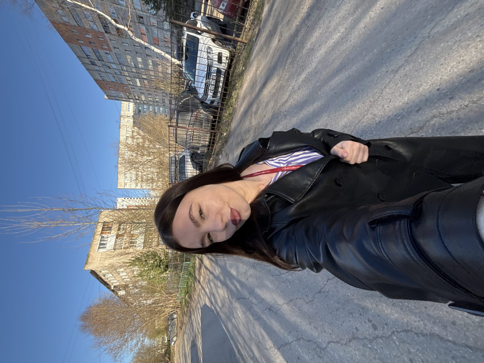 Person photographed outdoors and indoors in Perm, Russia