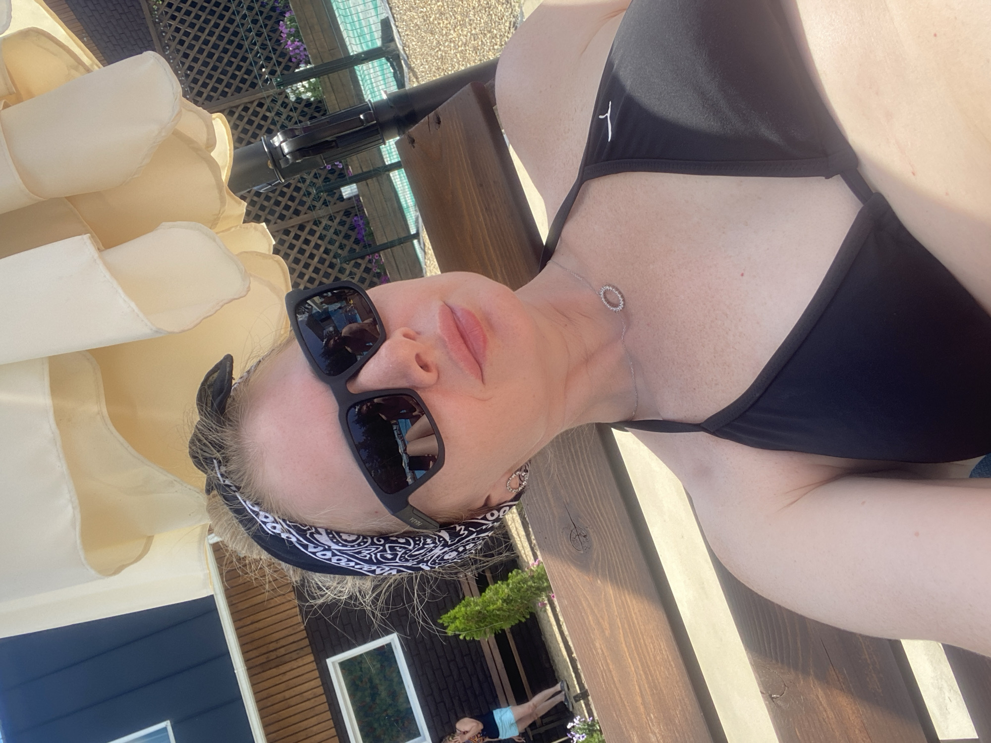 Summer day at an outdoor pool resort in Voronezh