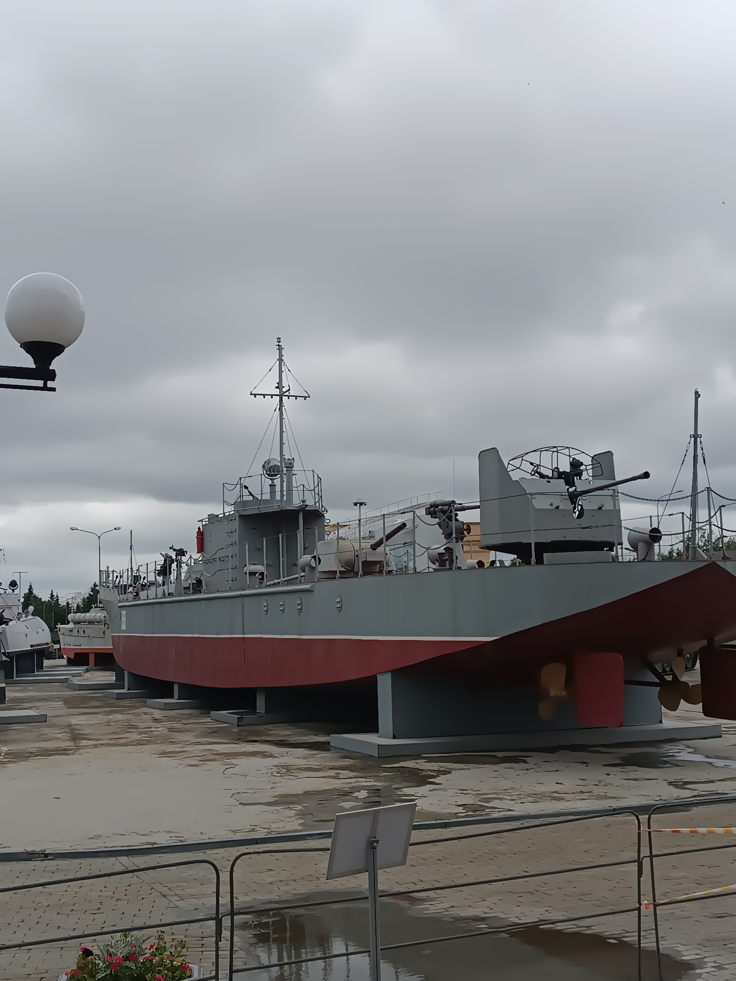 Historic warships on outdoor display in Verkhnyaya Pyshma