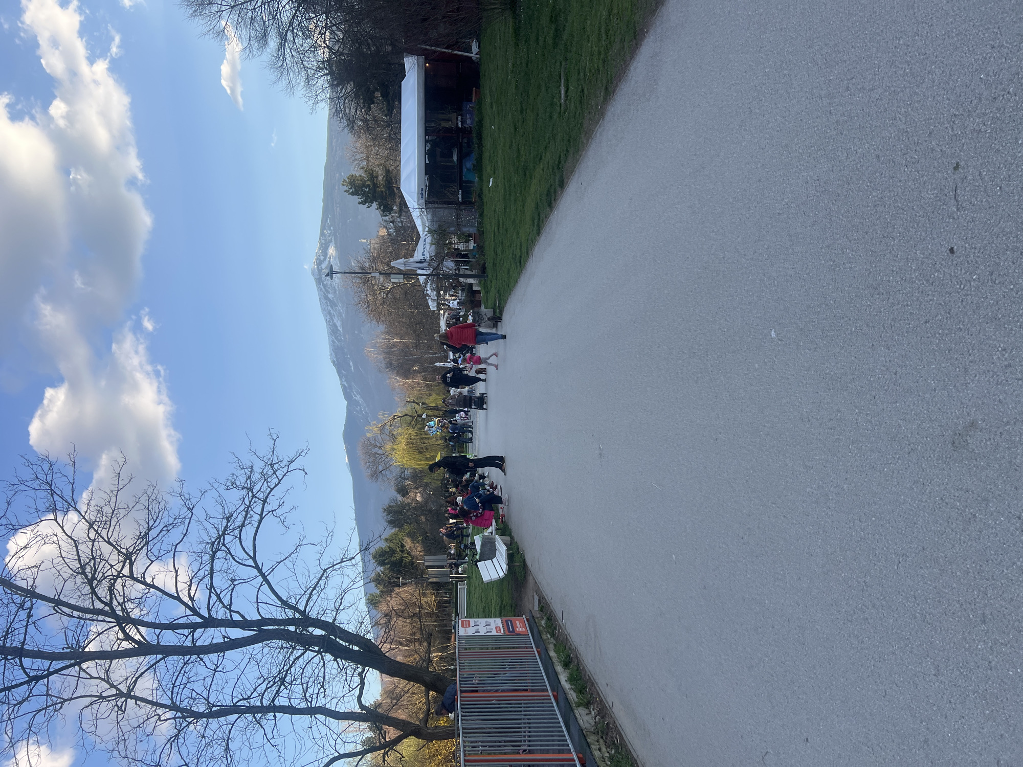Spring blooms emerge along Sofia park pathway