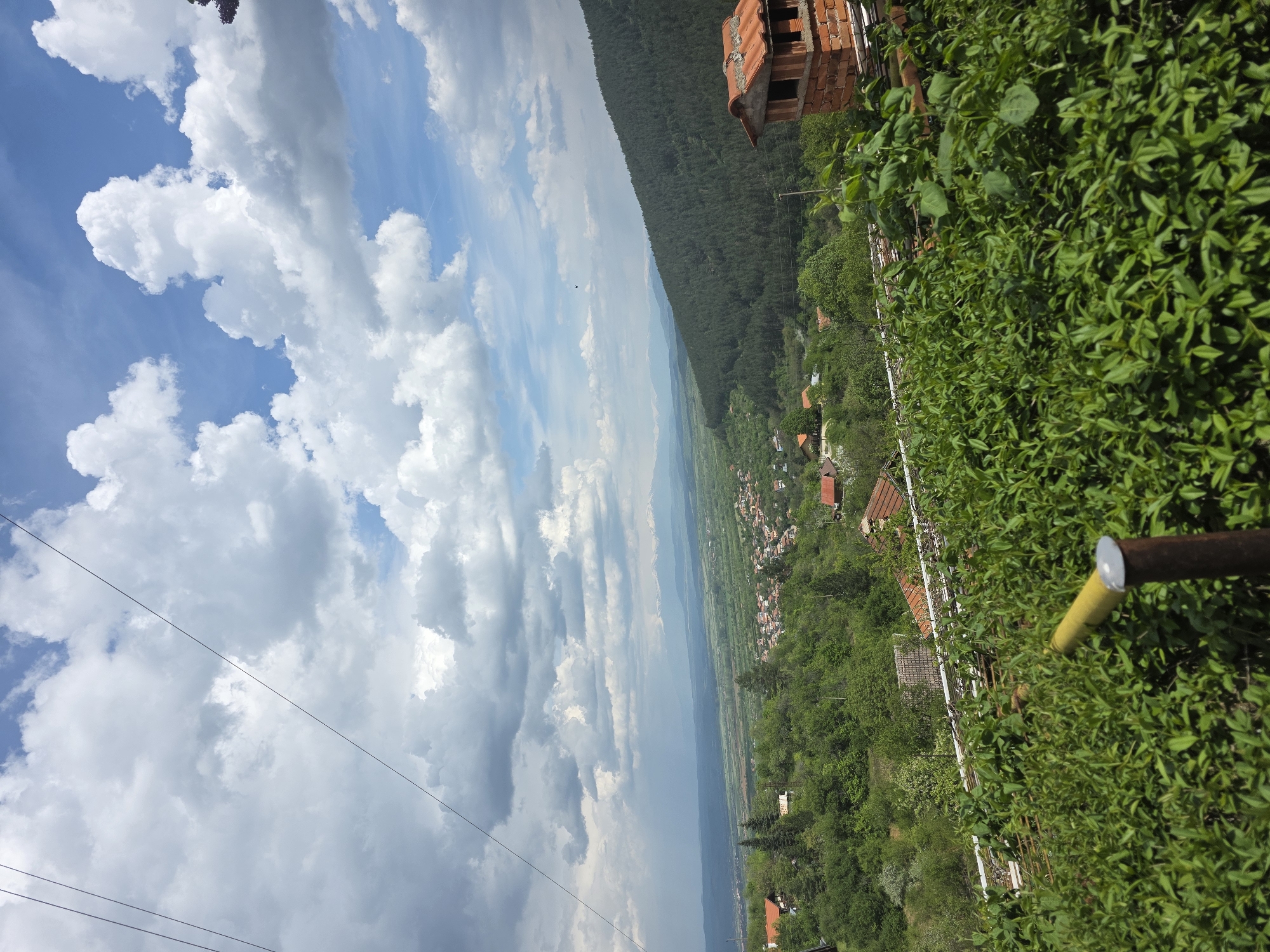 Panoramic rural valley view captured in Slokoshtitsa, Bulgaria