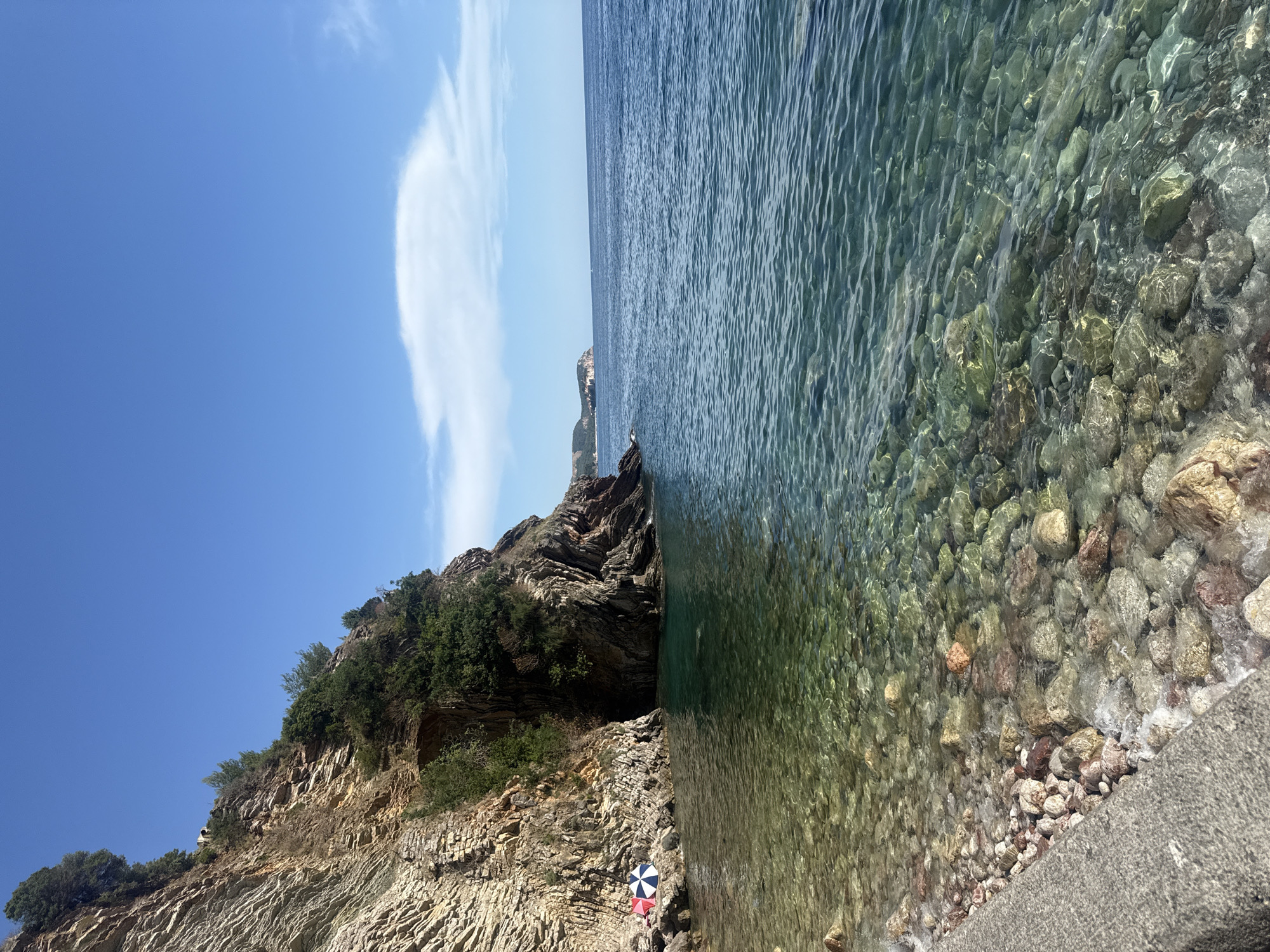 Busy summer afternoon along Montenegro's Kamenovo and Rafailovići coast