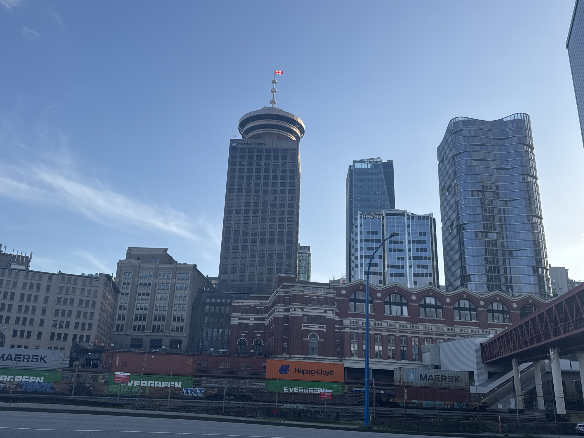 Vancouver cityscape and waterfront views captured early morning