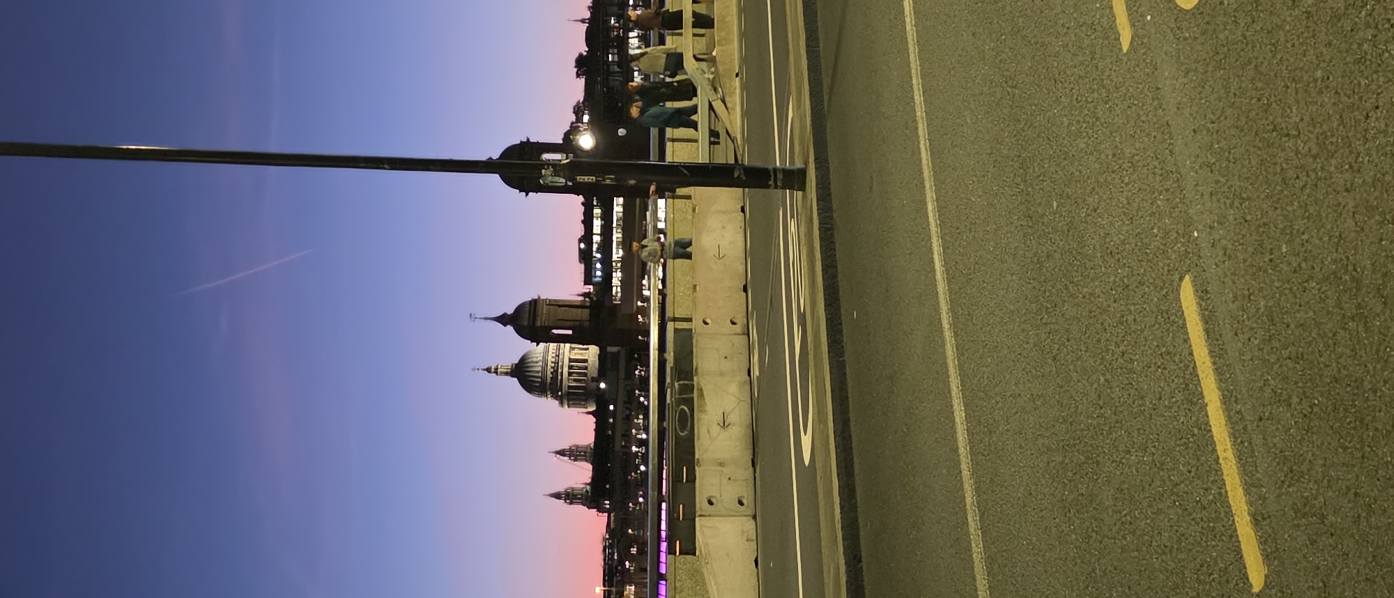 London landmarks illuminated during twilight evening hours