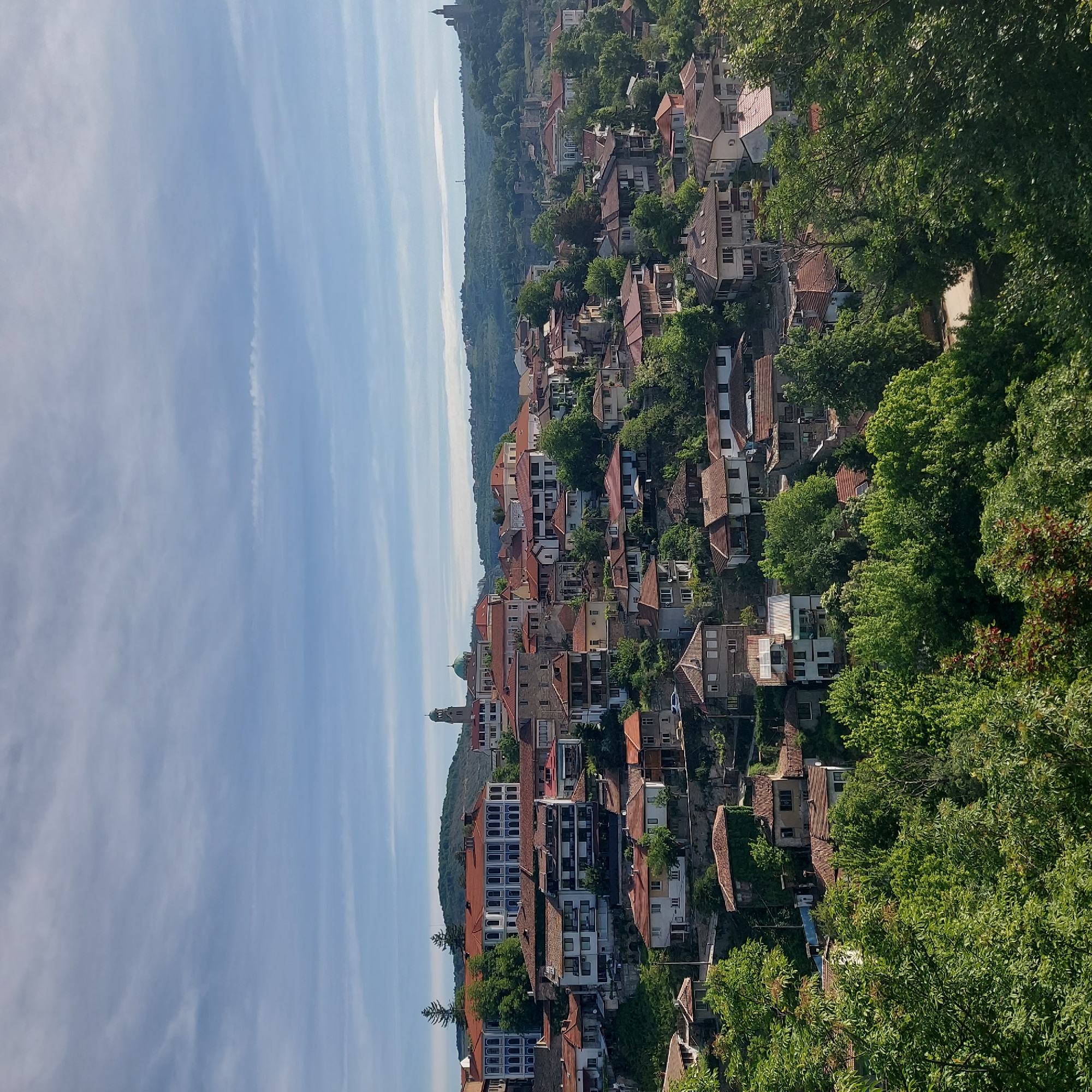 Morning views captured of Veliko Tarnovo's hillside cityscape