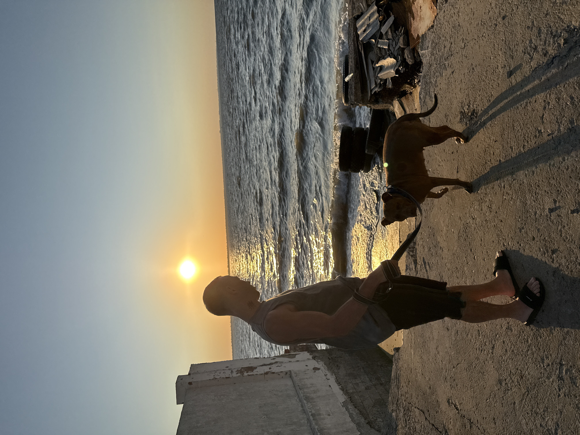 Sunset on the Black Sea coast in Zatoka, Ukraine