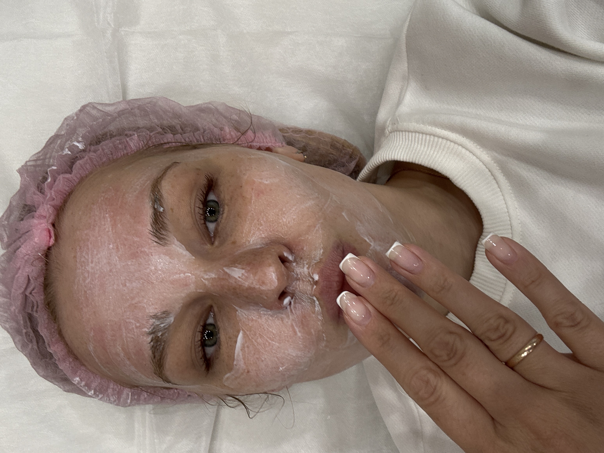 Woman receives facial treatment at Russian spa facility