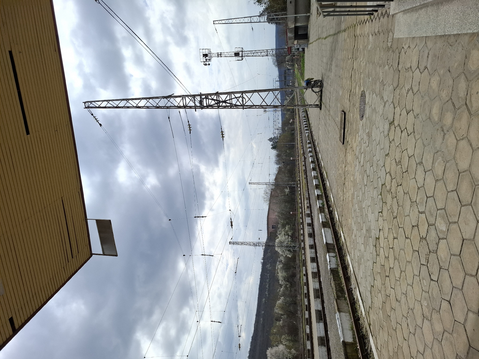 Railway station platform documented in Strazhitsa Bulgaria