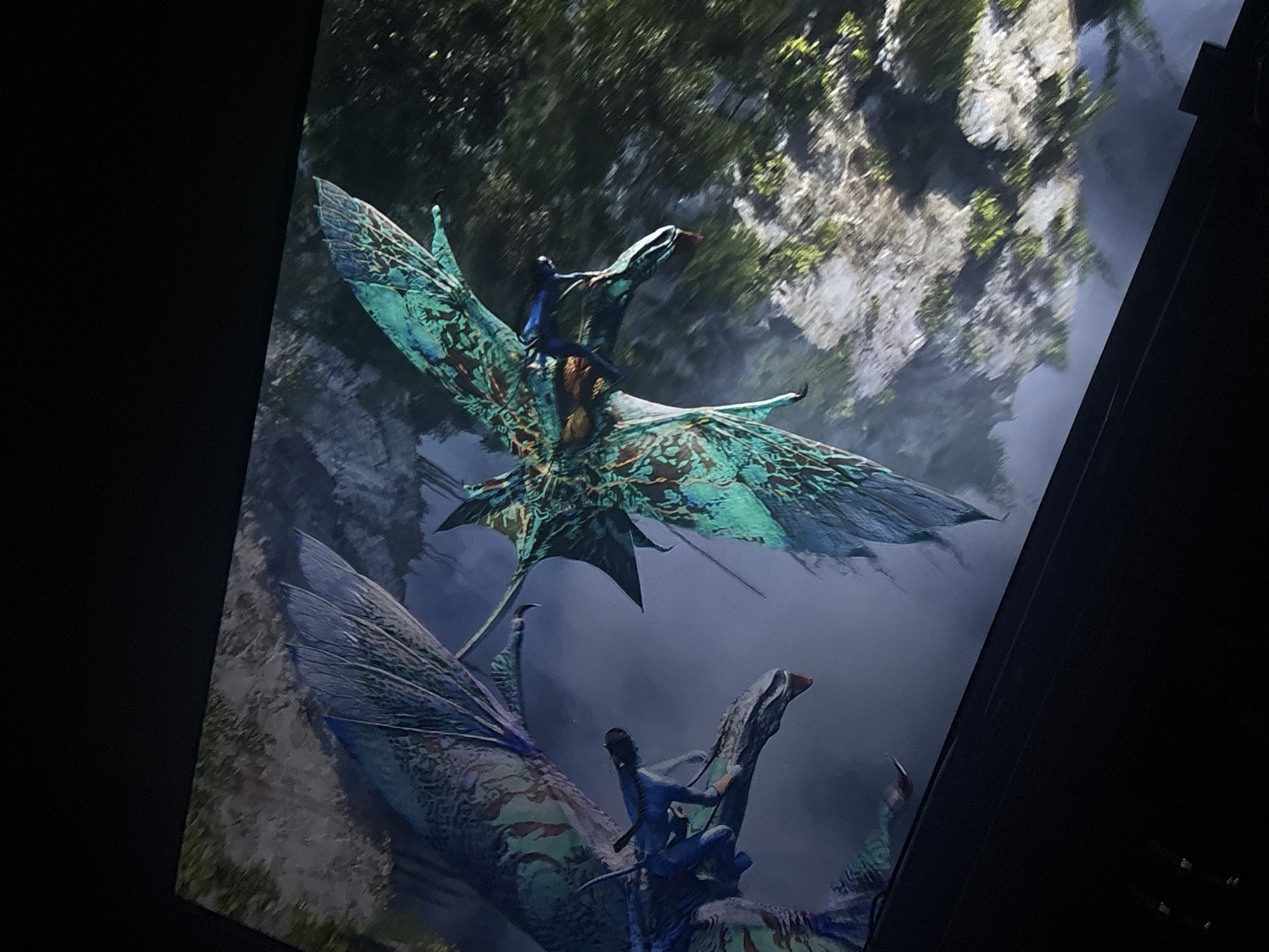 Avatar movie scenes captured on TV screen in Mexico