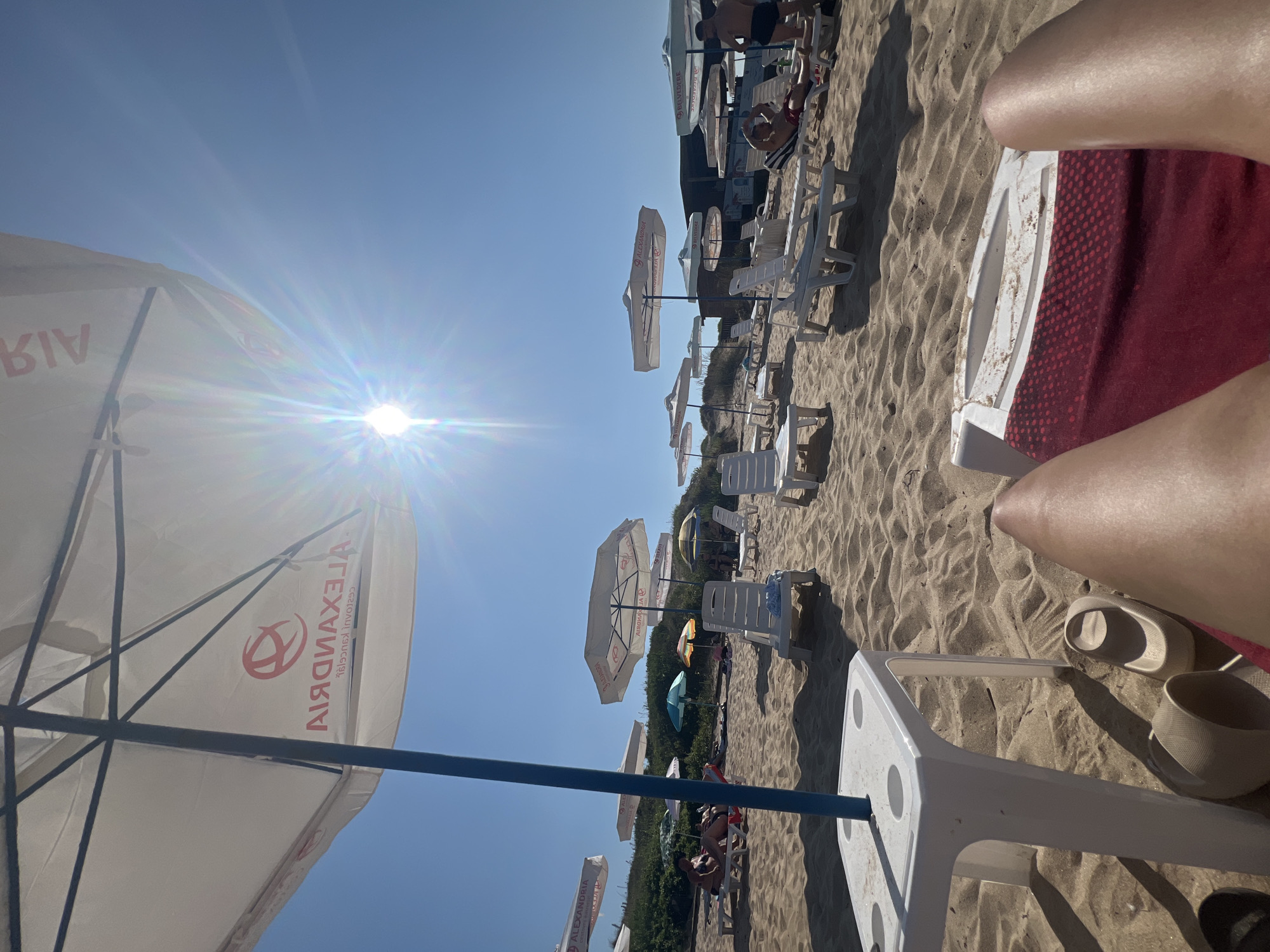 Lazy afternoon on the sand in Primorsko, Bulgaria.