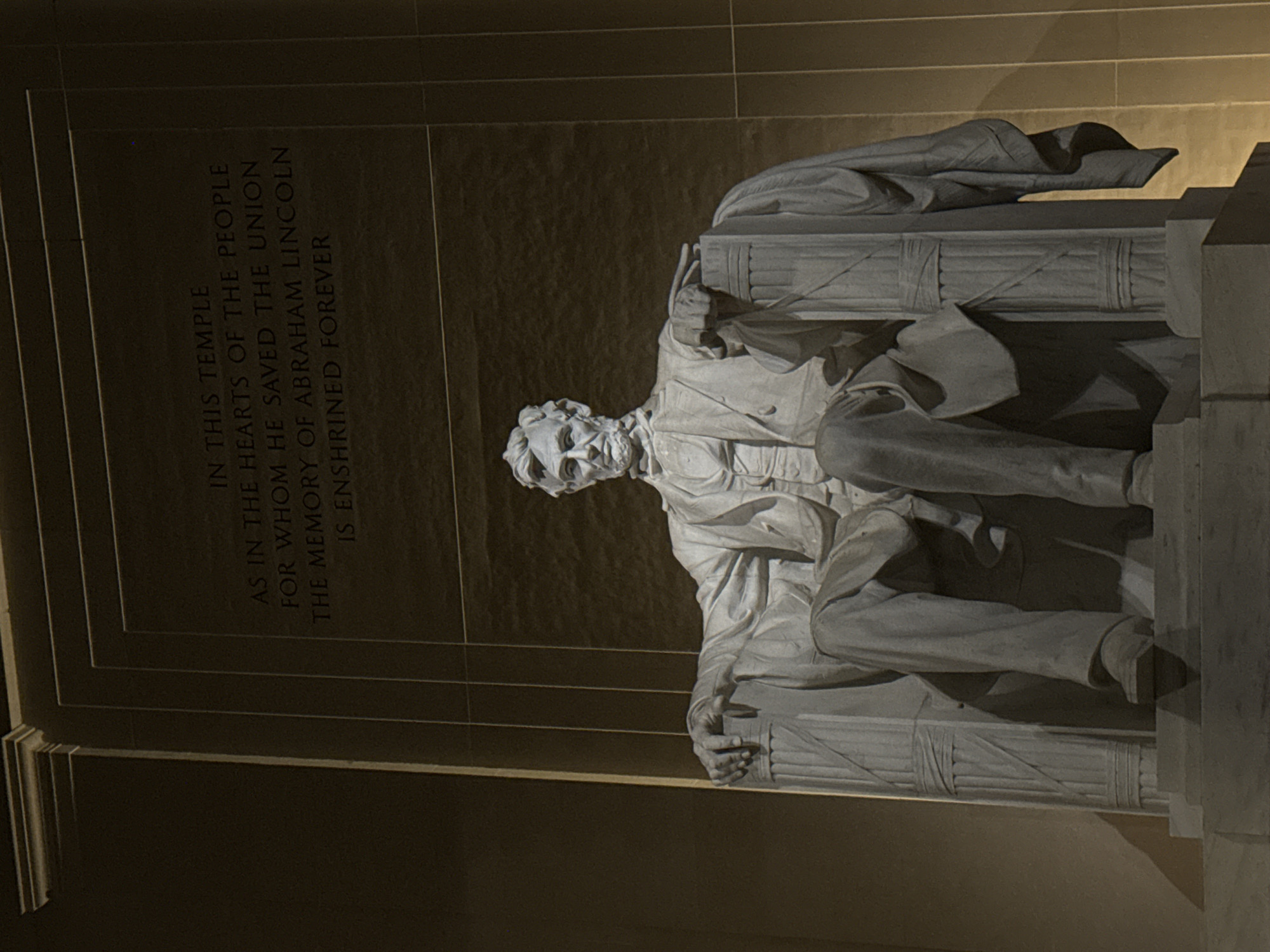 Early morning dog walk at Lincoln Memorial