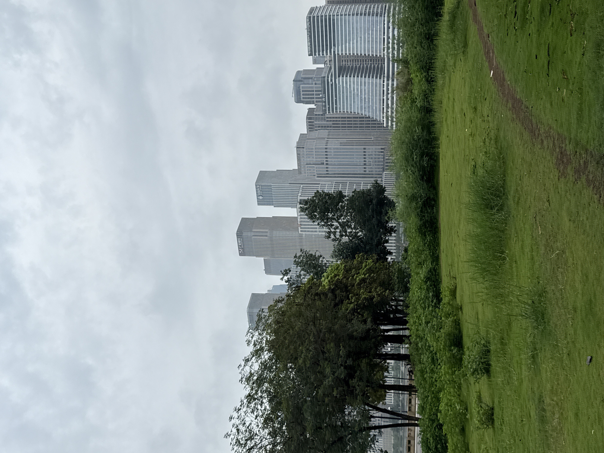 Riverside park life in Guangzhou's Tianhe District skyline