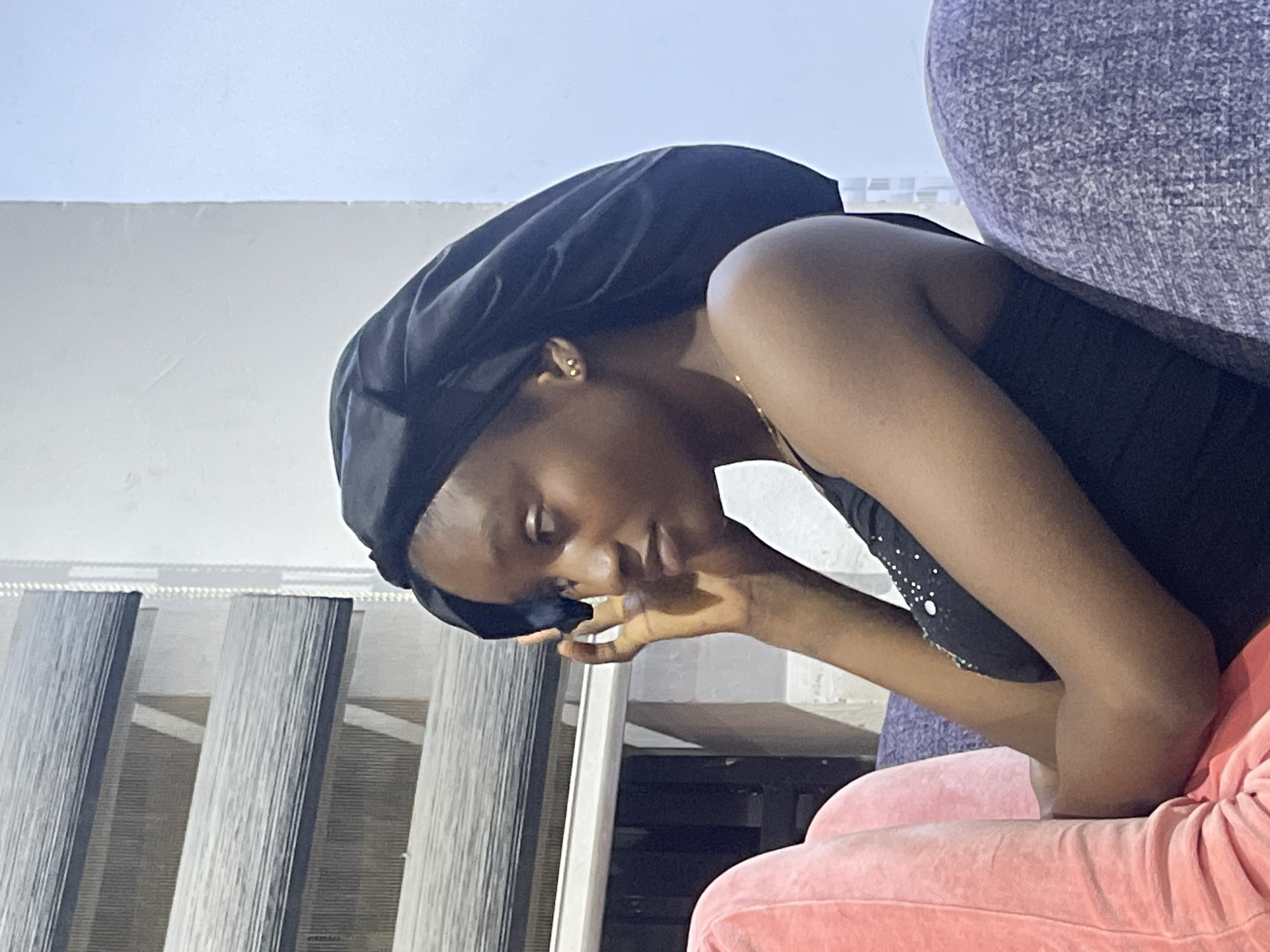 Low-key evening at home in Abuja, keffiyeh close-ups included