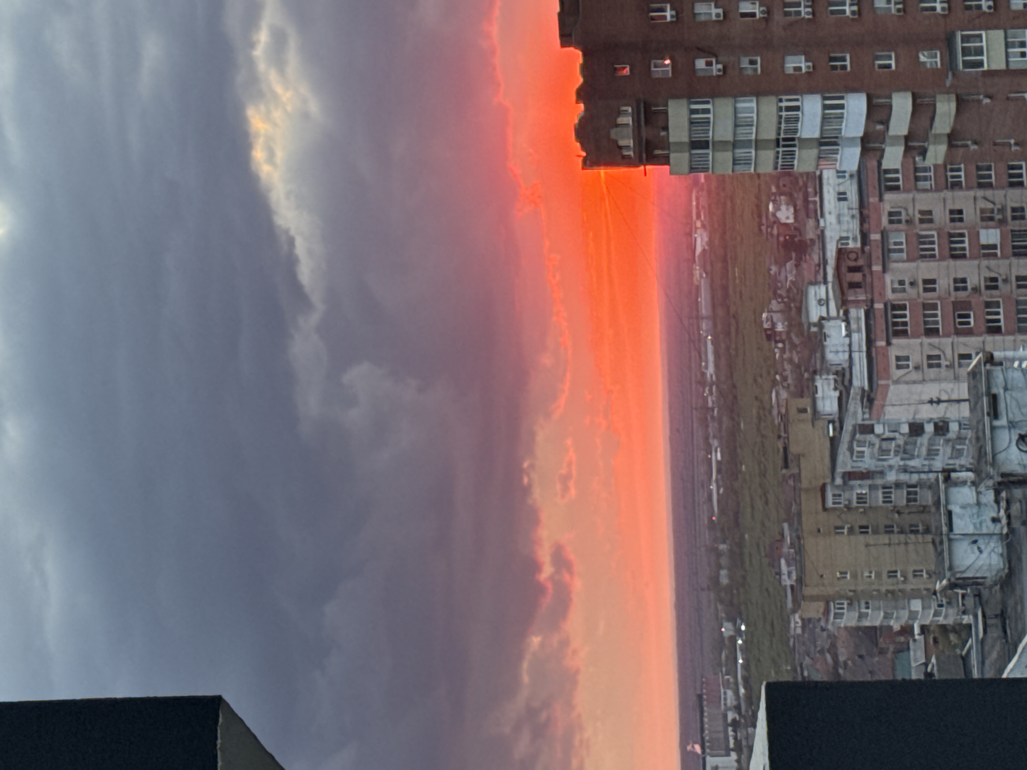 Dramatic sunset captured over Rostov-on-Don urban landscape