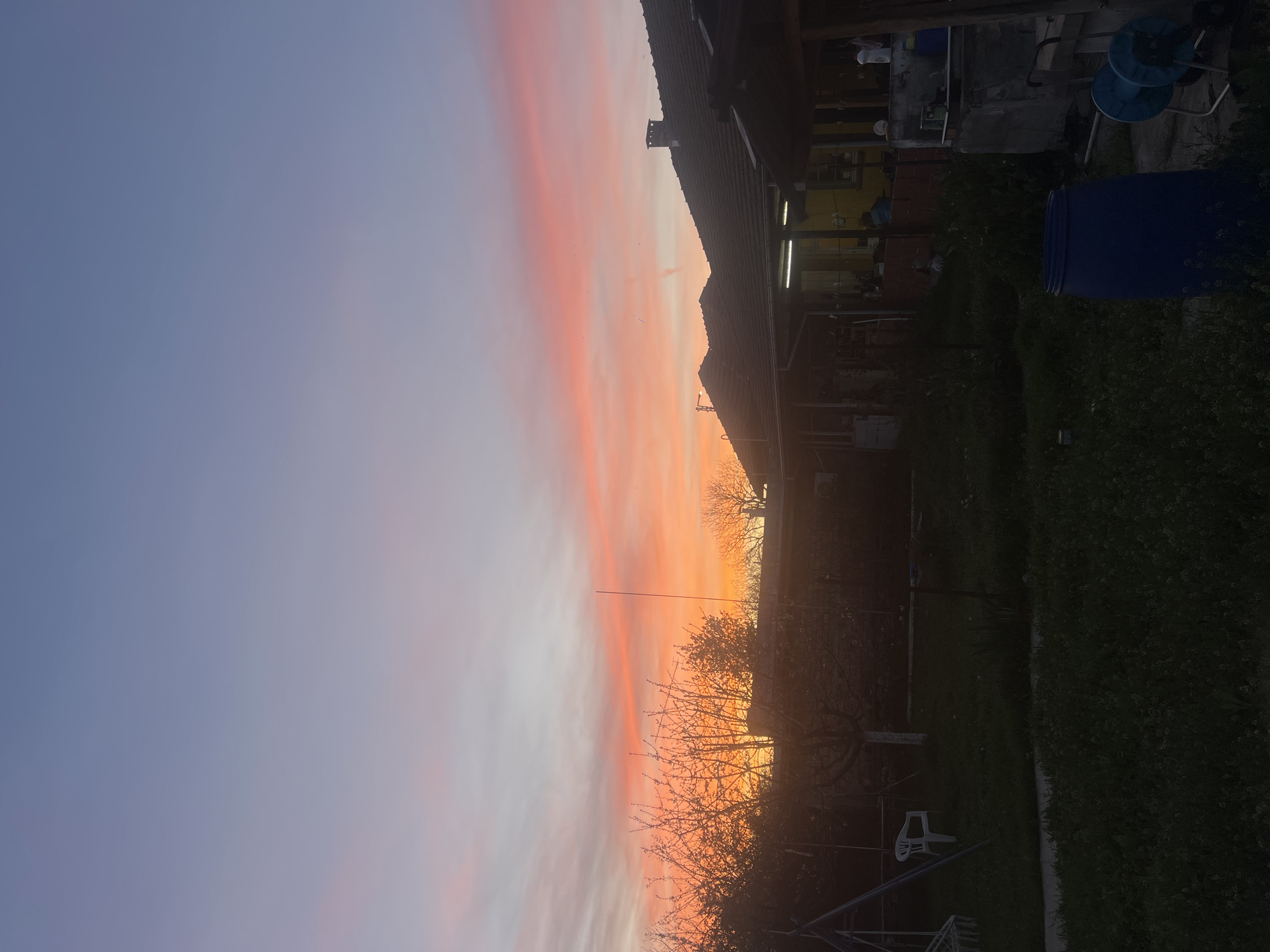 Colorful sunset observed in Parvomaitsi, Bulgaria