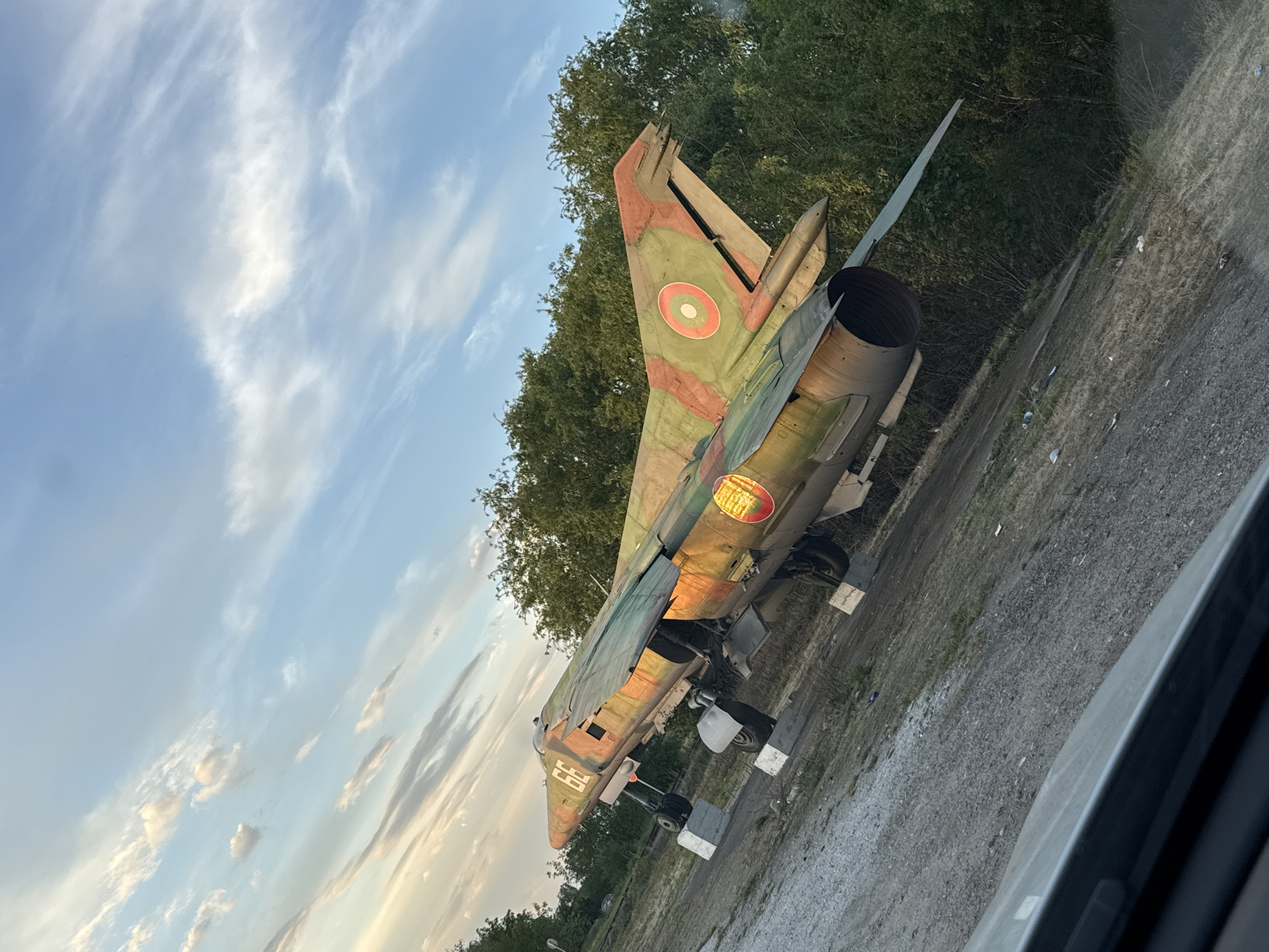 Cold War MiG-23 fighter jet on display in Bulgarian village