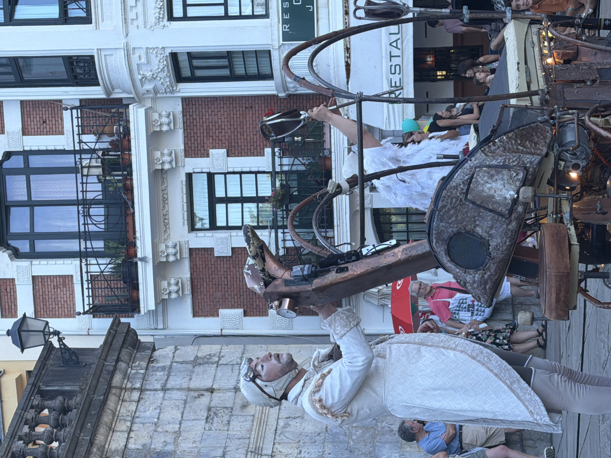 Steampunk street performers take over Lekeitio's town square