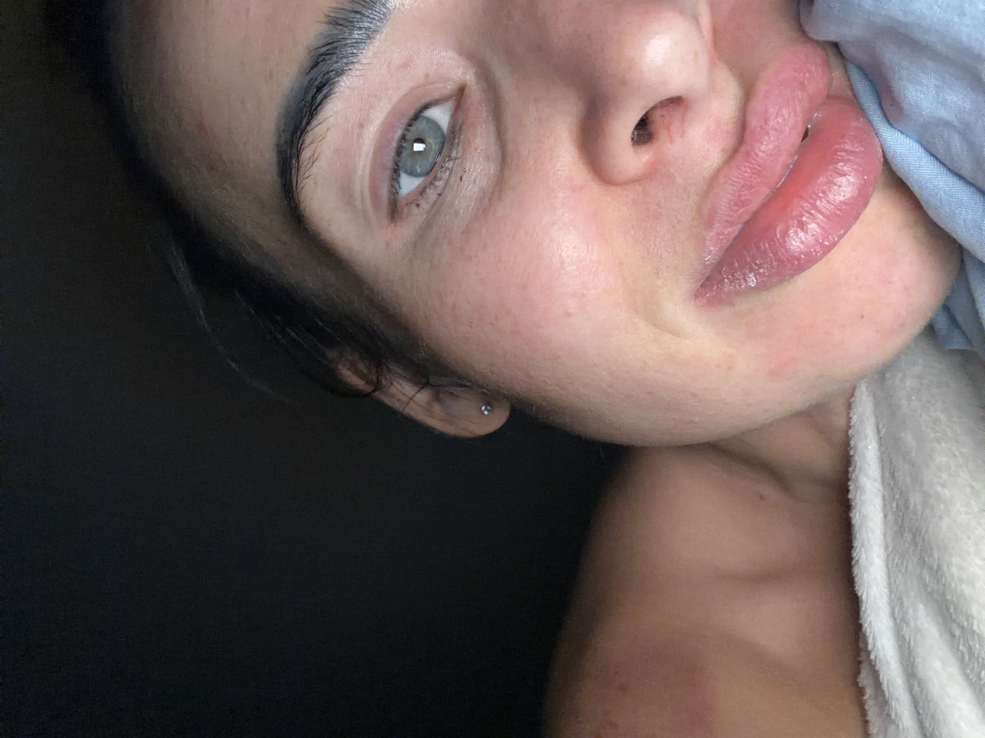Woman receives skincare treatment in Saint Petersburg session