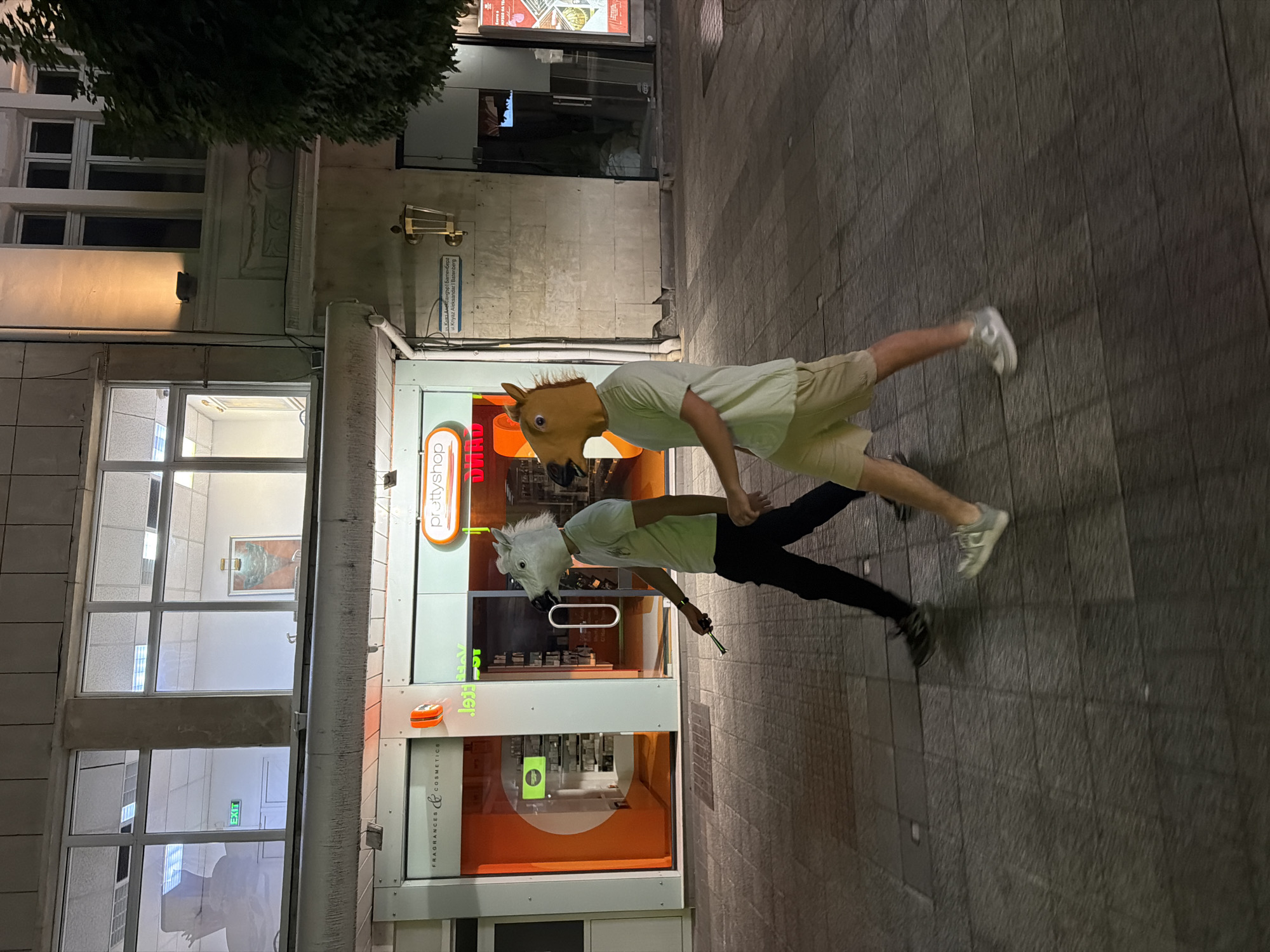 Evening street life documented in central Plovdiv pedestrian district