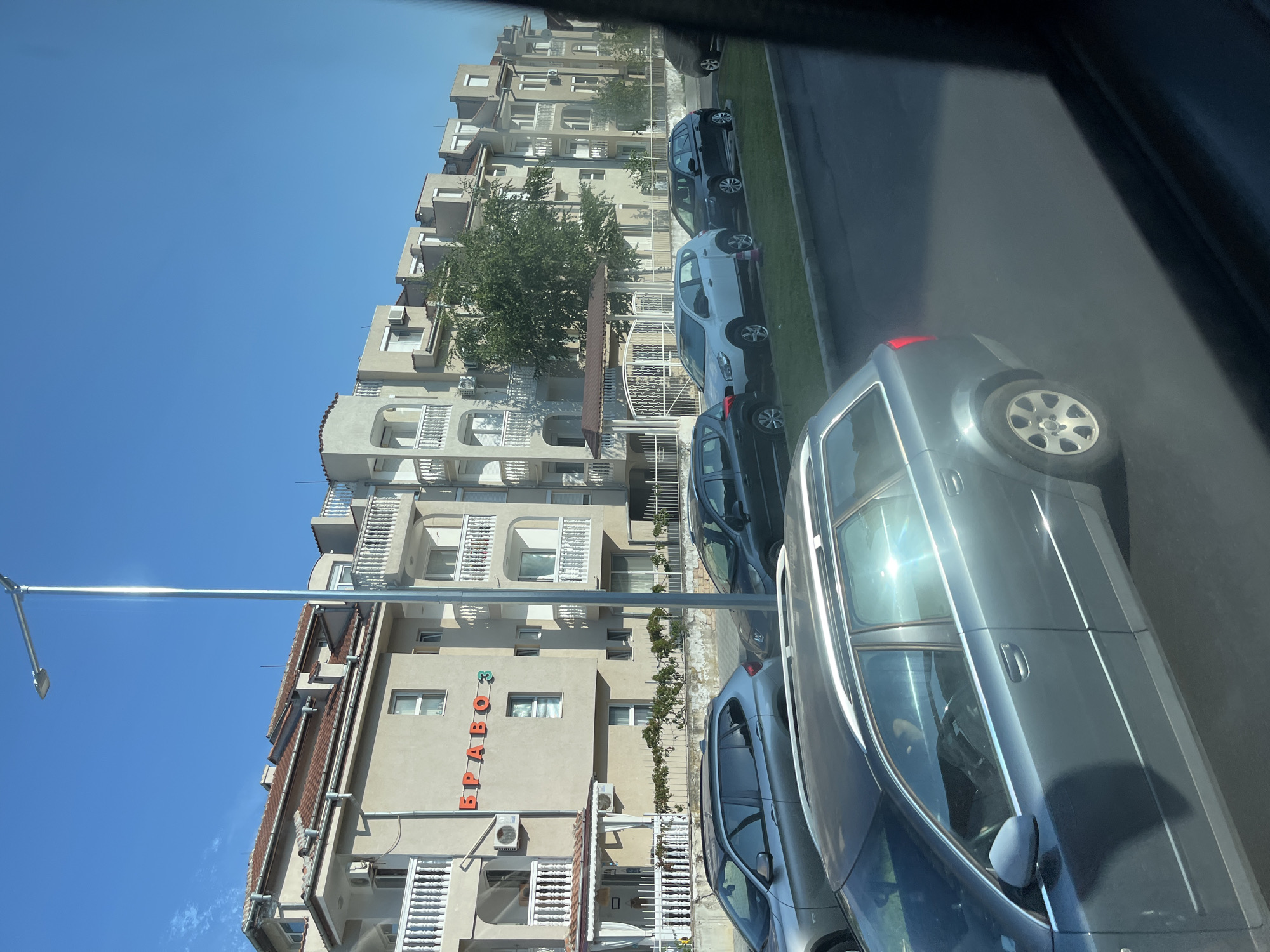 Summer morning street activity near Nesebar's Hotel Diamond