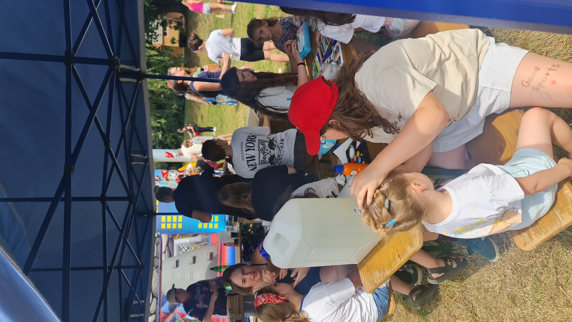 Family outdoor event with children's activities documented in Bratislava
