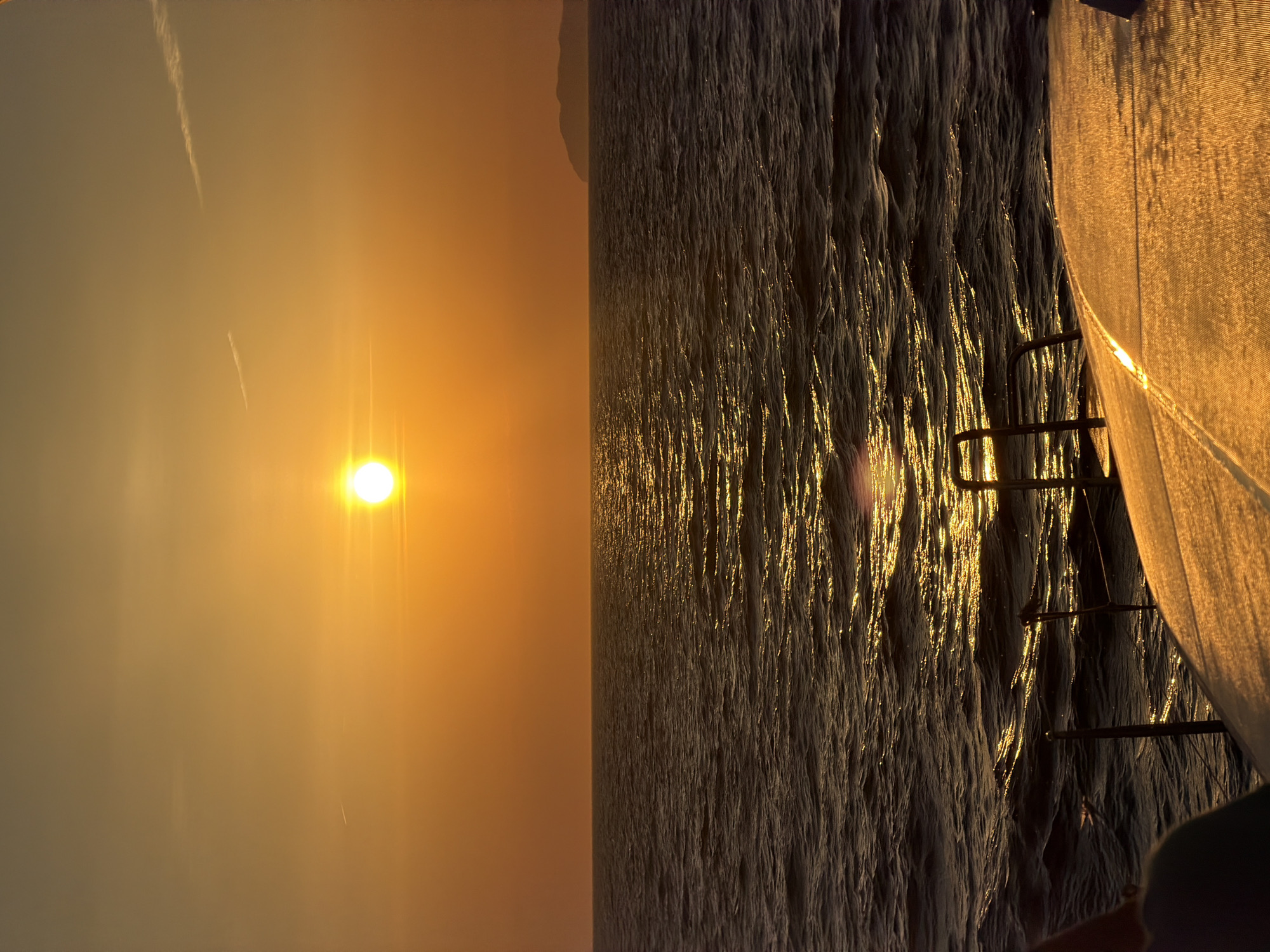 Sunset observed from boat off Anacapri coast
