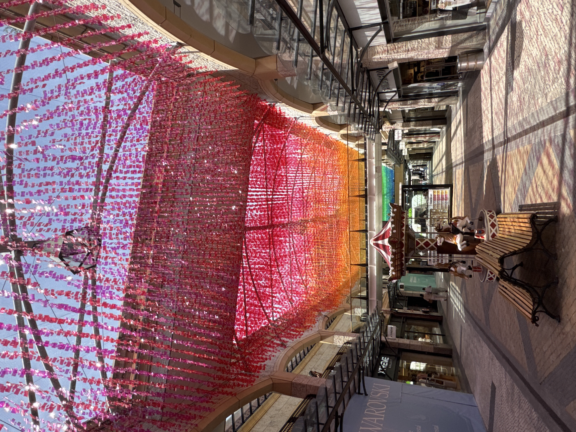 Colorful hanging art installation spotted at Forum Aveiro mall
