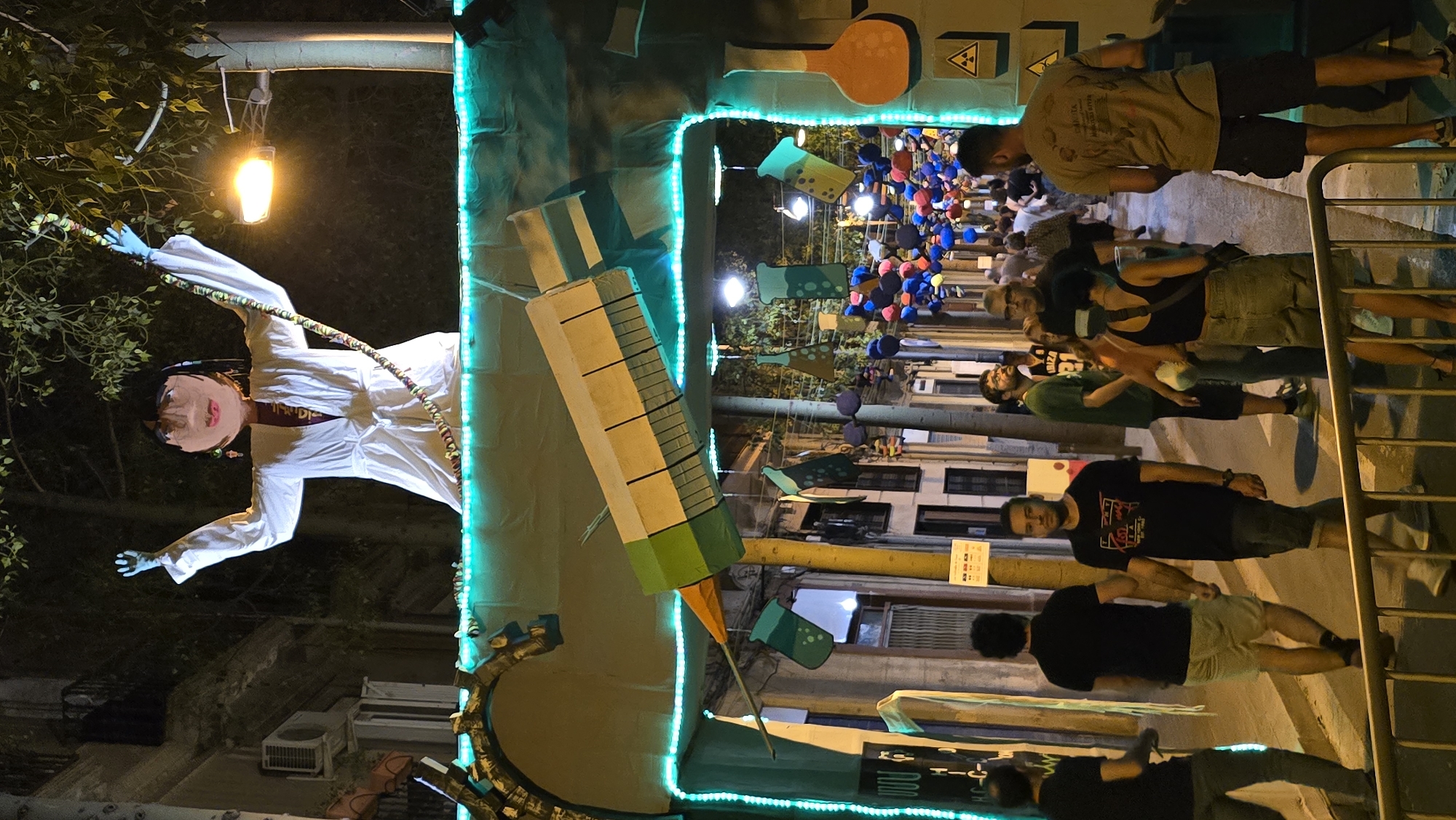 Live music and street festival energy in Barcelona at night