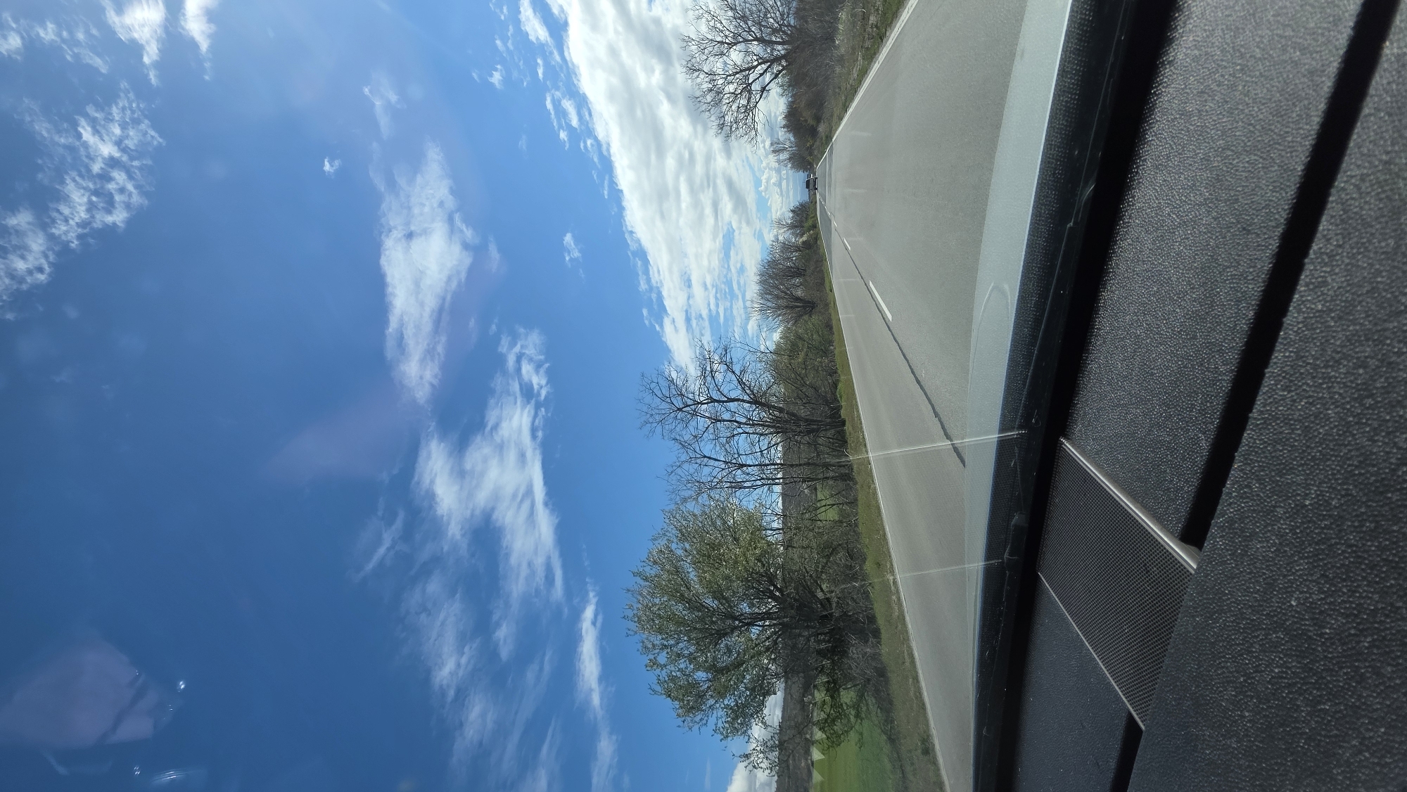 Driver captures scenic rural road view in Mursalevo, Bulgaria