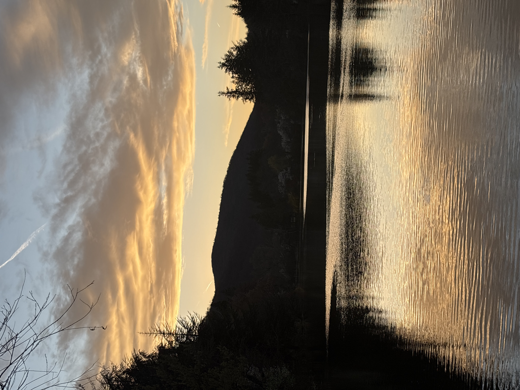 Sunset observed with golden reflections at Bulgarian thermal springs