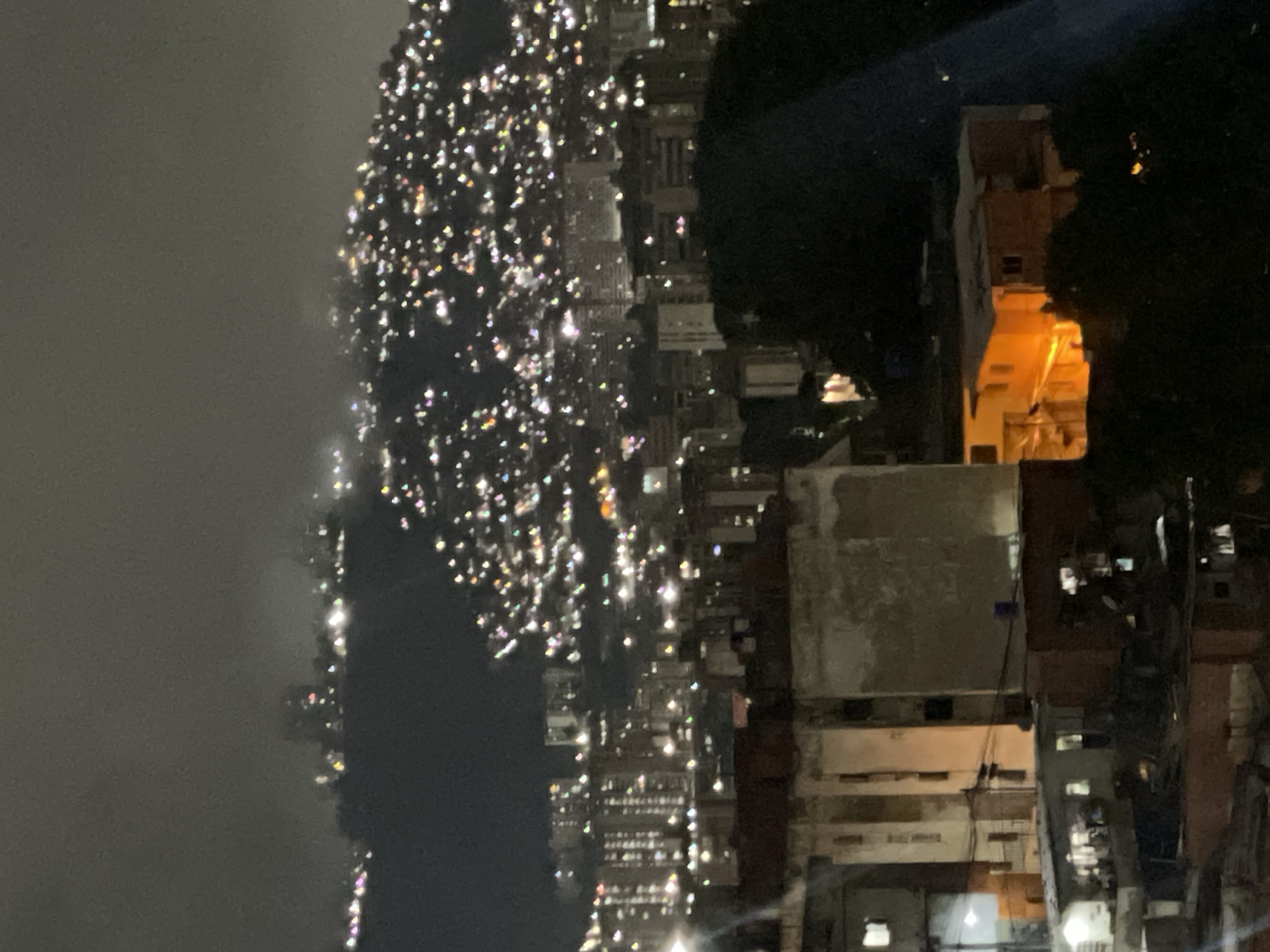 Caracas nightscape captured with illuminated buildings and streetlights