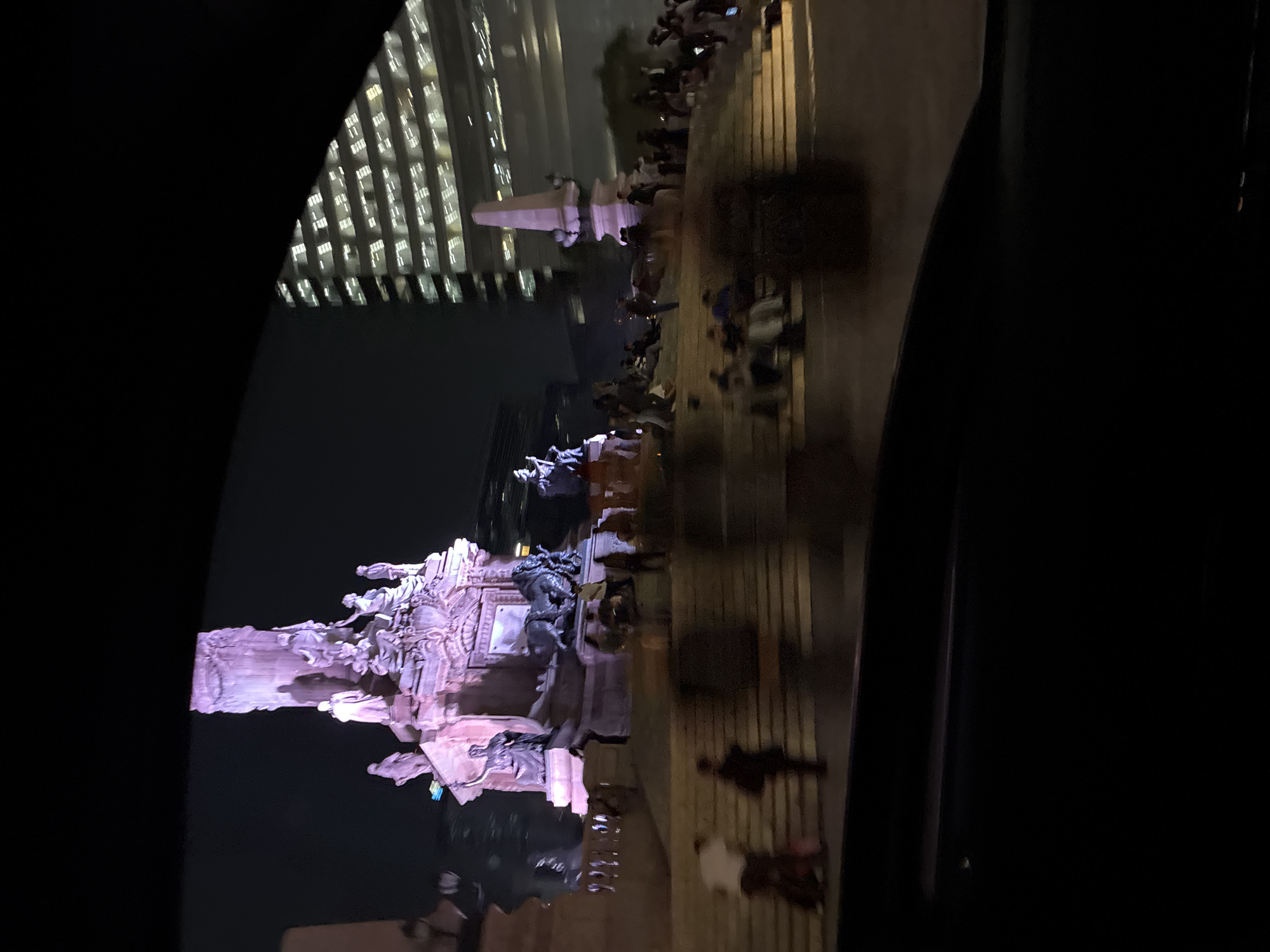 Nighttime urban scene documented in Mexico City center
