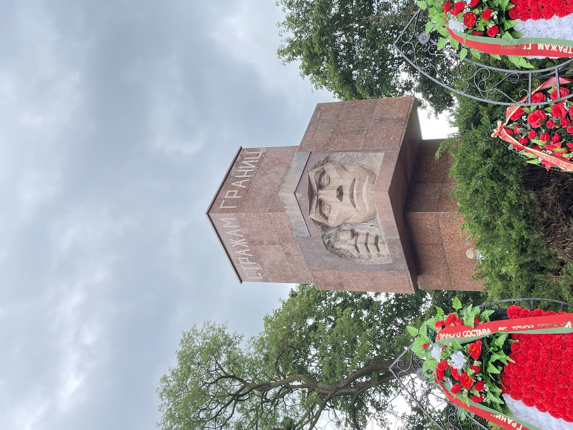 Tourist documents monuments and public art across Brest, Belarus